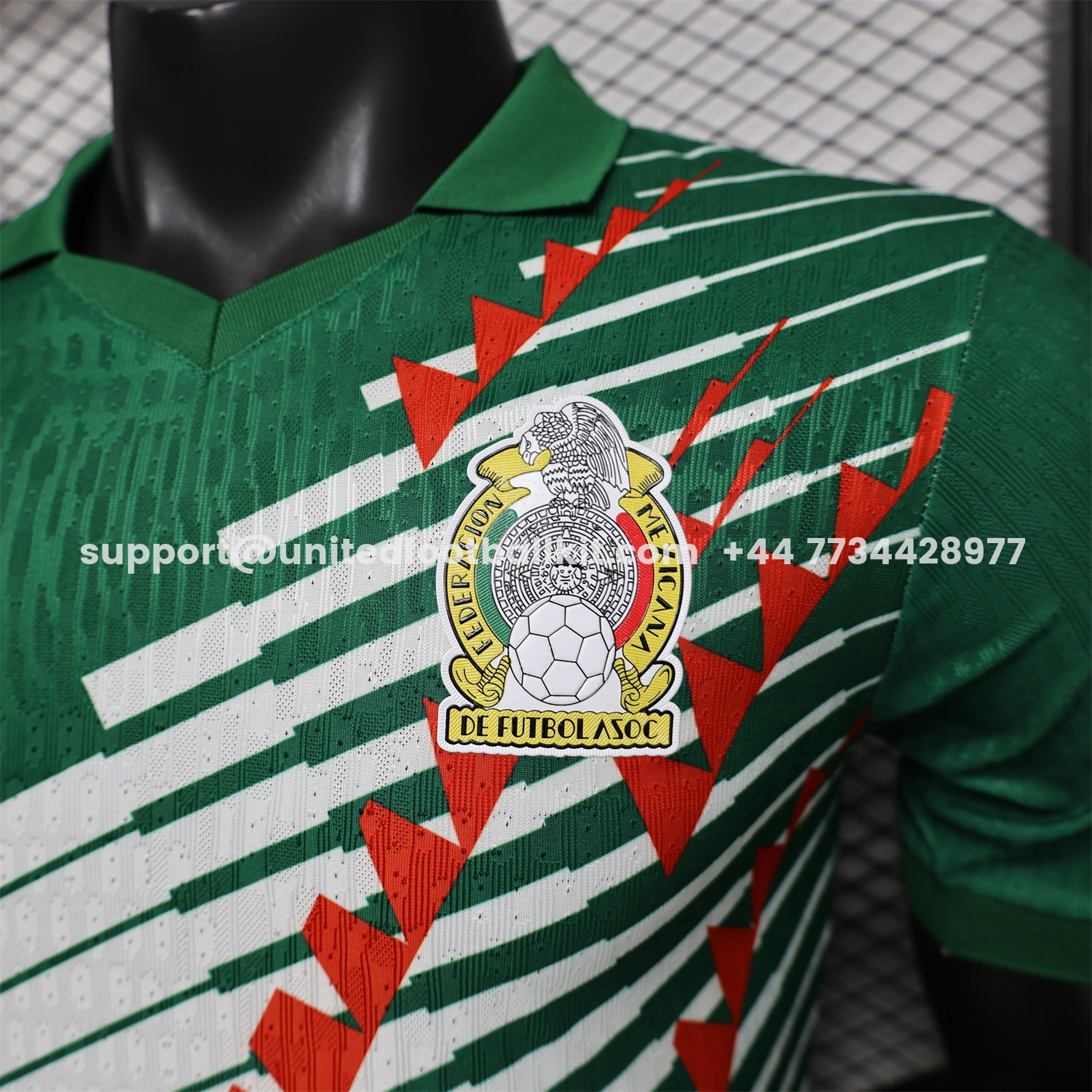 Unitedfootballkit.com | Mexico 2026 Red-White Stripes Green Special Jersey - Player Version -Customize Name, Number and Patch | Worldwide Shipping