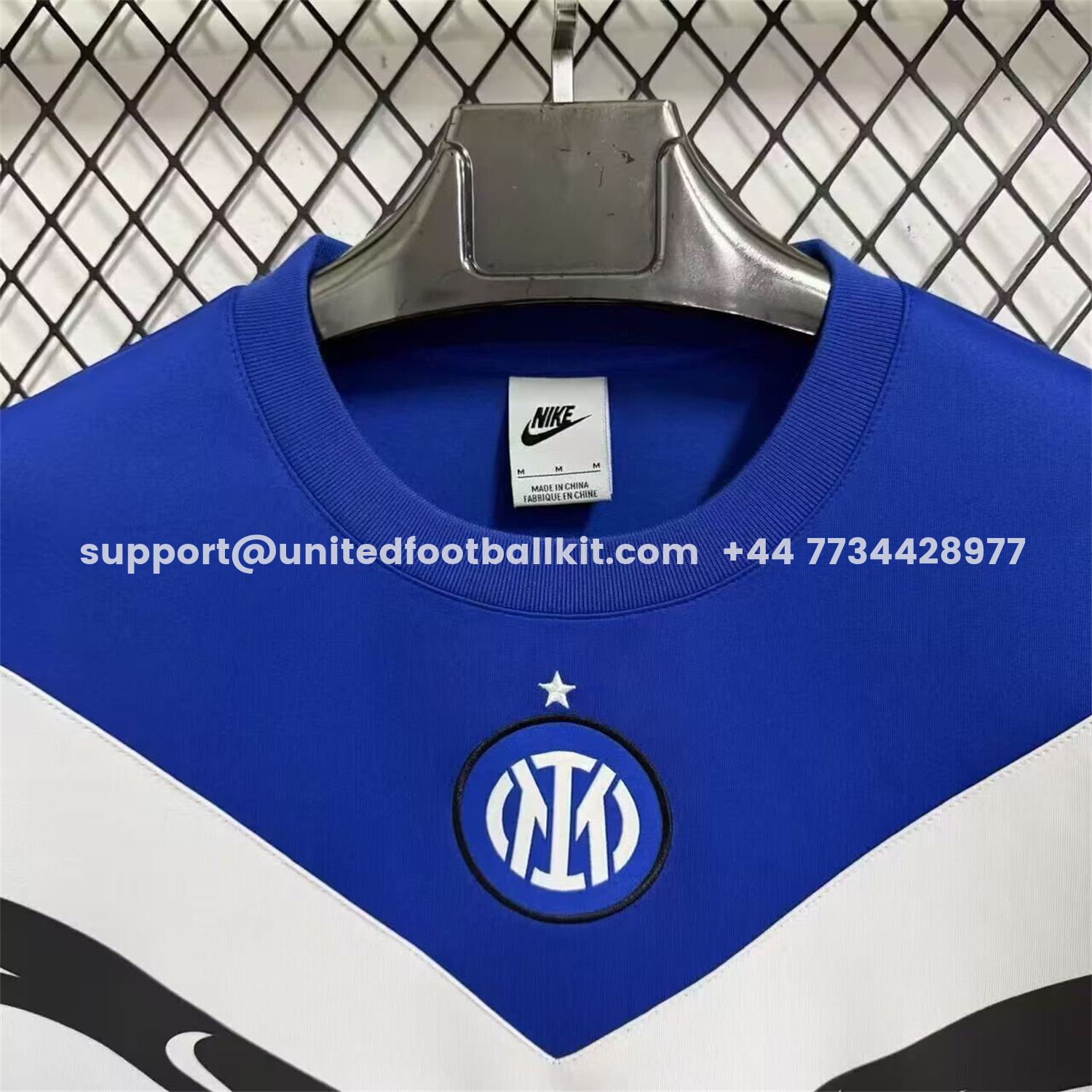 Unitedfootballkit.com | Inter Milan Blue And White Unisex Pullover Hoodieullover Hoodie -Customize Name, Number and Patch | Worldwide Shipping