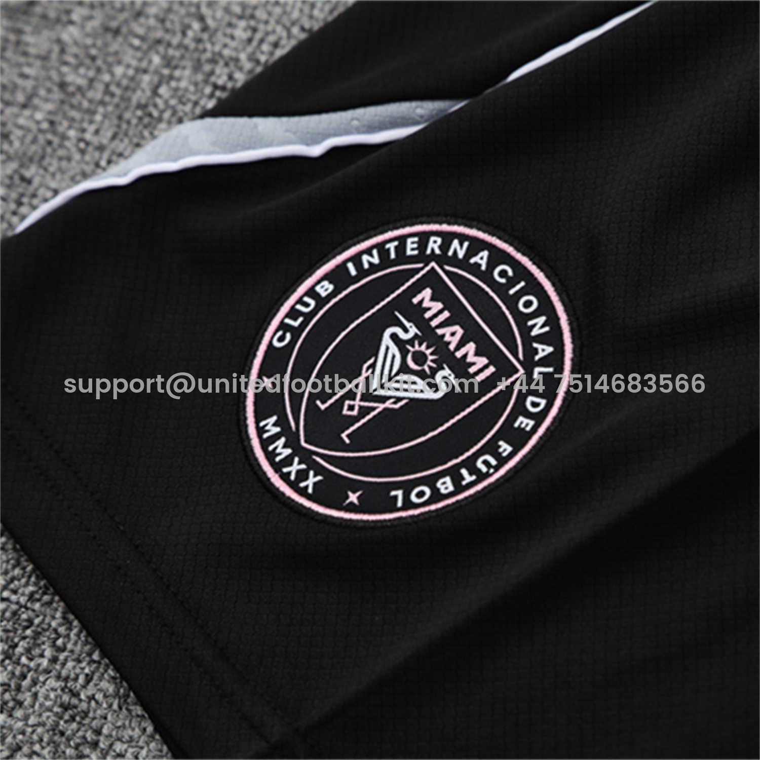 Unitedfootballkit.com | INT M.A.M 25-26 Short-Sleeve Training Set - Black Top and Shorts -Customize Name, Number and Patch | Worldwide Shipping