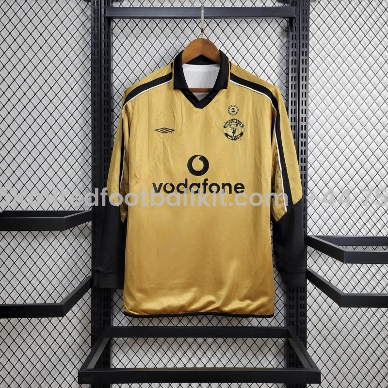Unitedfootballkit.com | Retro Manchester United 01-02 100th Anniversary Long Sleeve Special Edition Jersey -Customize Name, Number and Patch | Worldwide Shipping