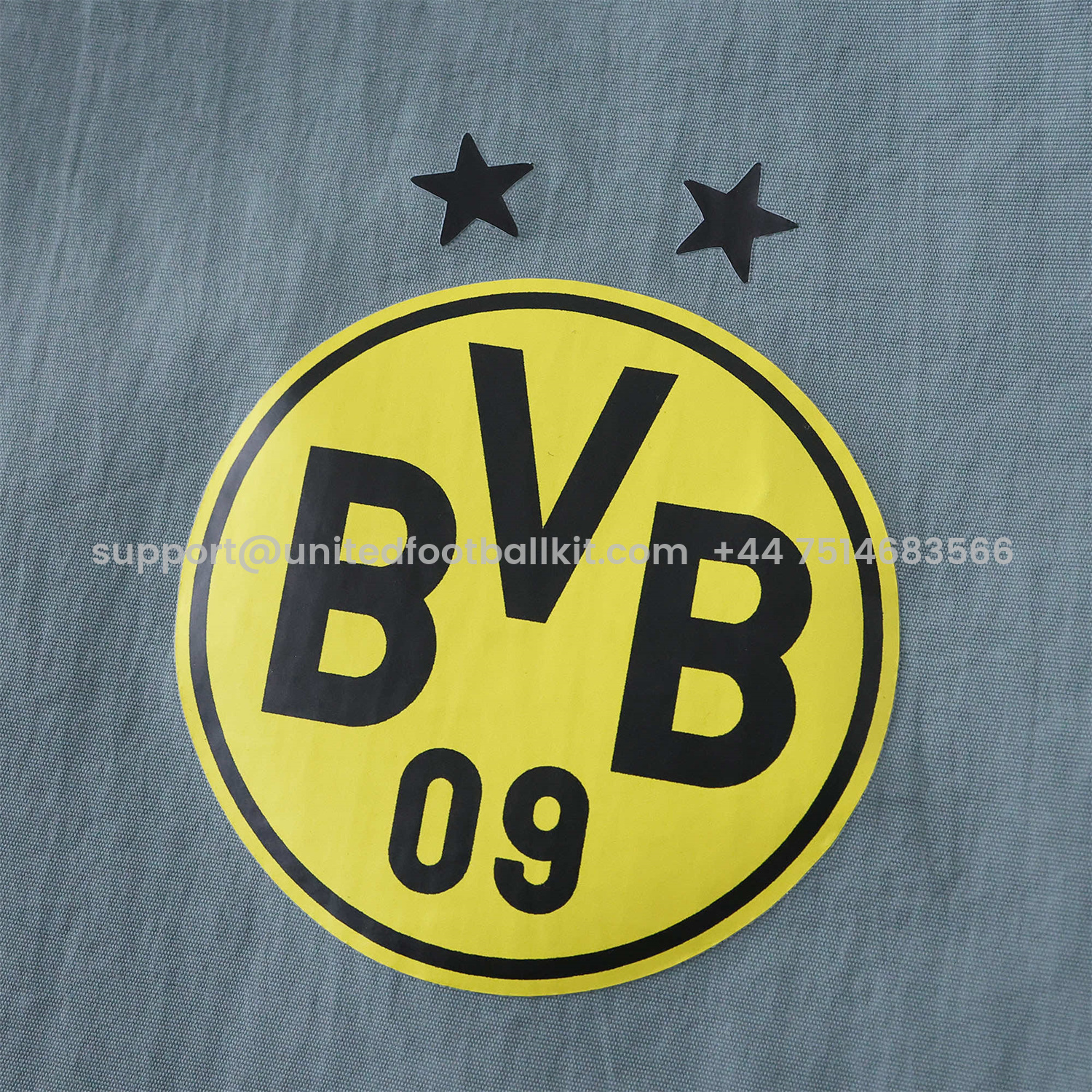 Unitedfootballkit.com | Borussia Dortmund 24-25 Retro Style Double Sided Reversible Windbreaker - Black & Grey -Customize Name, Number and Patch | Worldwide Shipping