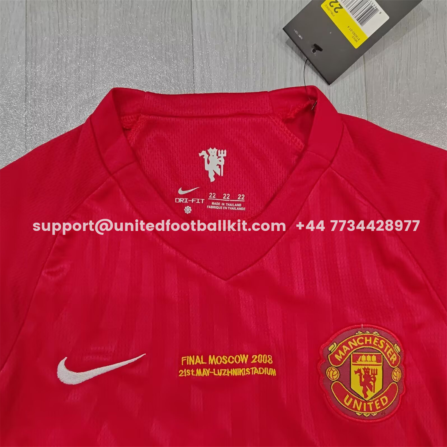Unitedfootballkit.com | Retro Manchester United 2007-08 Home Long Sleeves Kids Kit -Customize Name, Number and Patch | Worldwide Shipping