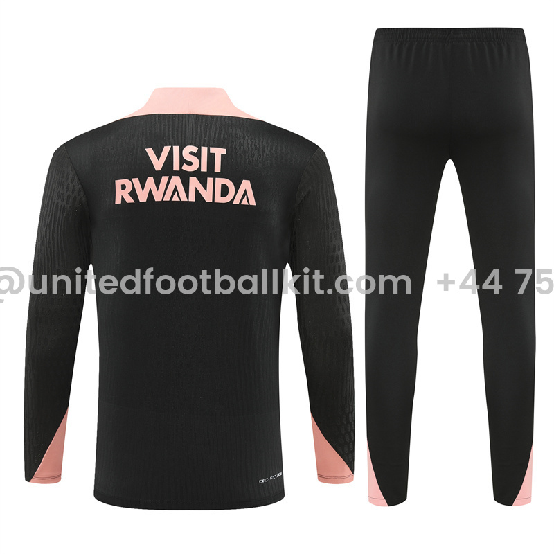 Unitedfootballkit.com | Paris Saint-Germain PSG X JD 24-25 Long Sleeve Training Set - Player Version - Black and Pink -Customize Name, Number and Patch | Worldwide Shipping