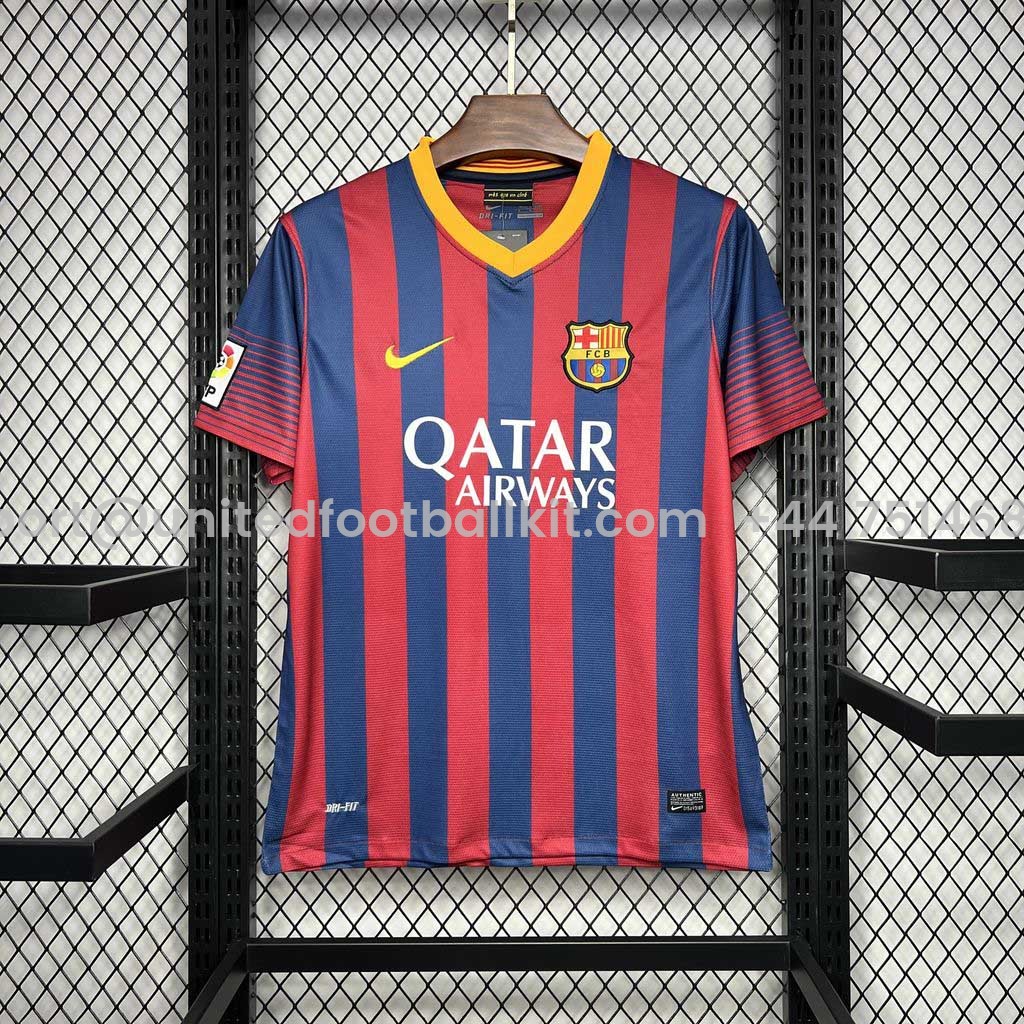 Unitedfootballkit.com | Retro Barcelona 13-14 Home Stadium Jersey -Customize Name, Number and Patch | Worldwide Shipping