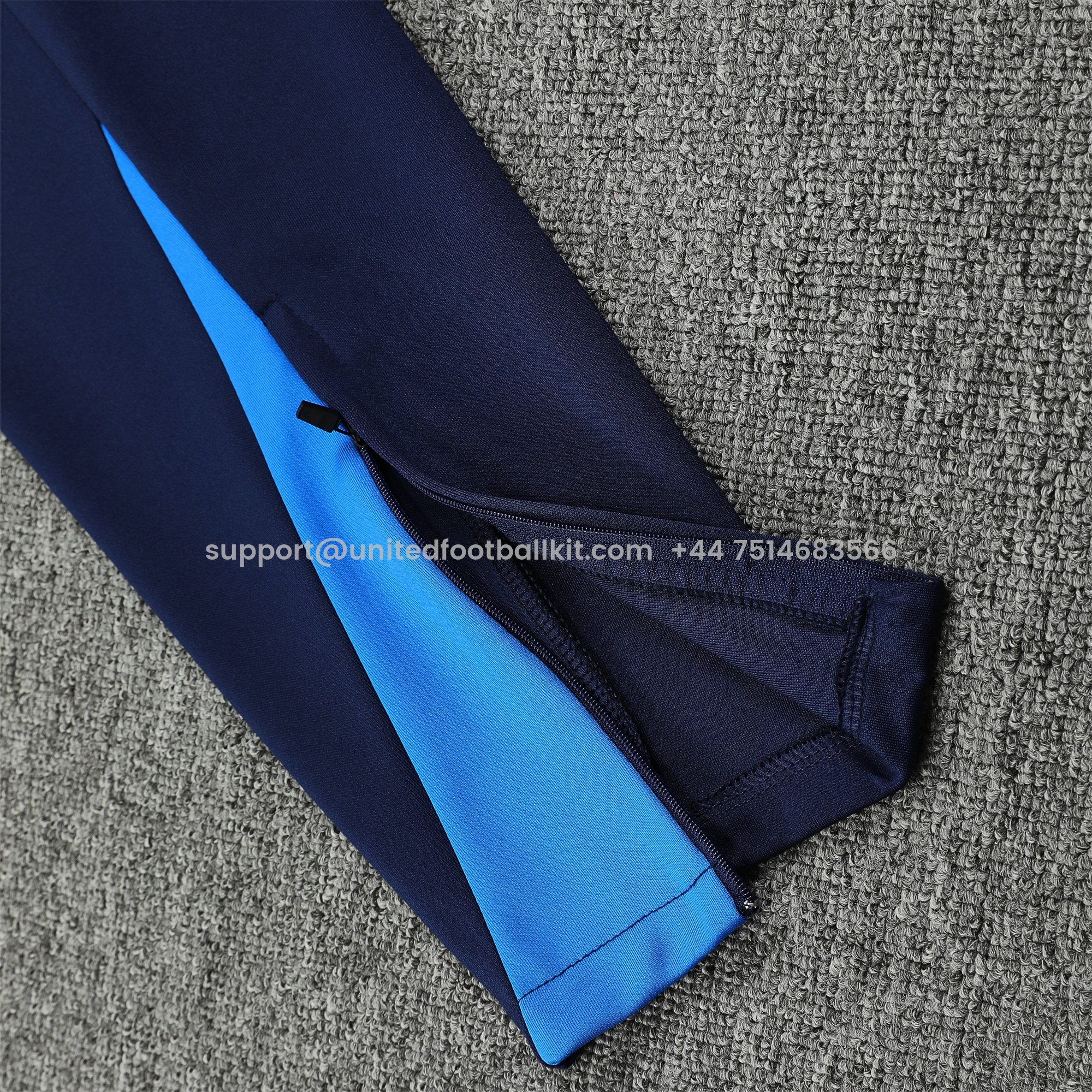 Unitedfootballkit.com | C.H.E.L.S.E.A 24-25 Long Sleeve Training Set - Blue Hoodie and Deep Blue Pants -Customize Name, Number and Patch | Worldwide Shipping