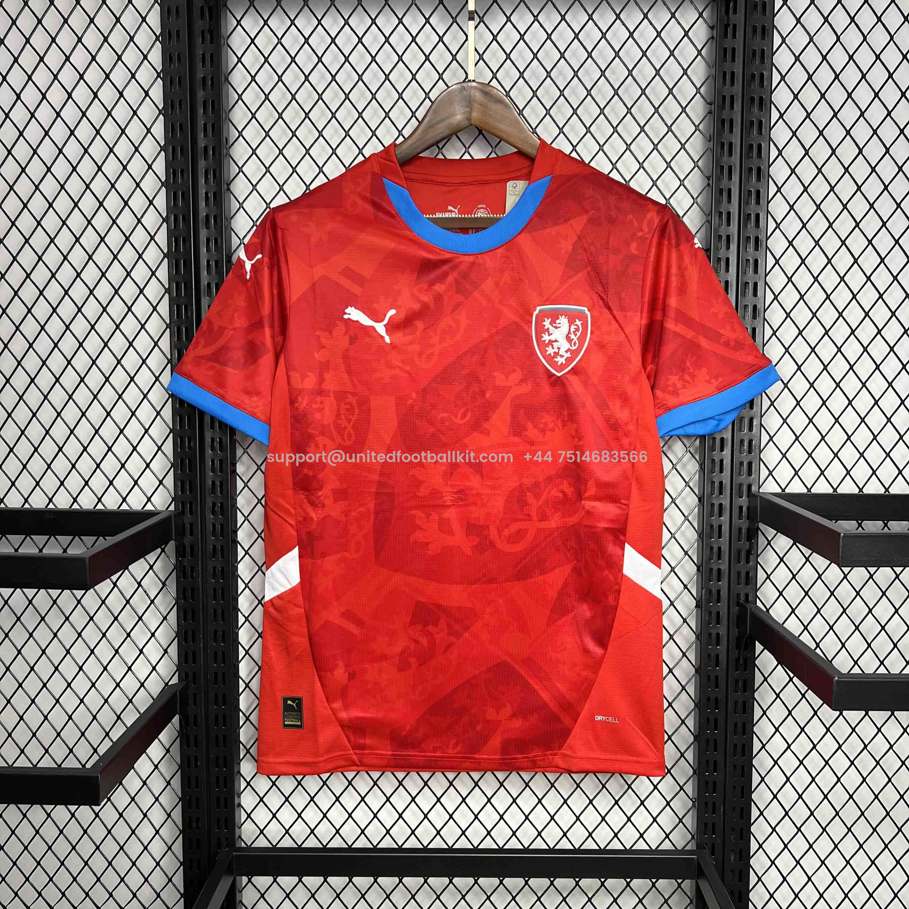 Unitedfootballkit.com | Czech Republic 2024 Home Stadium Jersey - Fans Version -Customize Name, Number and Patch | Worldwide Shipping