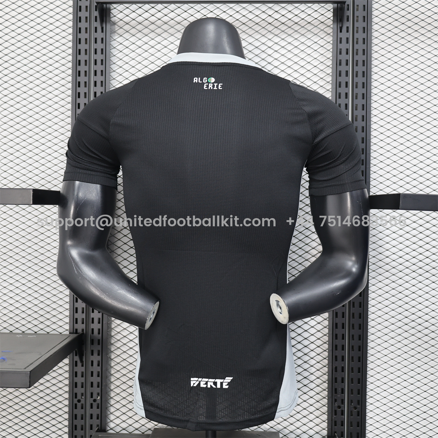 Unitedfootballkit.com | Algeria 25-26 Pure Black with White Chest Text Jersey - Player Version -Customize Name, Number and Patch | Worldwide Shipping