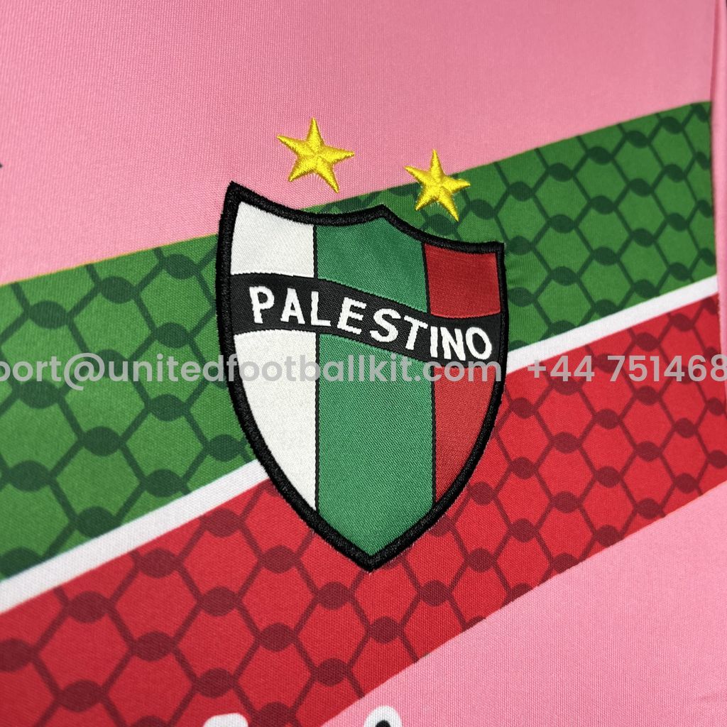Unitedfootballkit.com | Club Deportivo Palestino 24-25 Pink Graffiti Jersey - Fans Version -Customize Name, Number and Patch | Worldwide Shipping