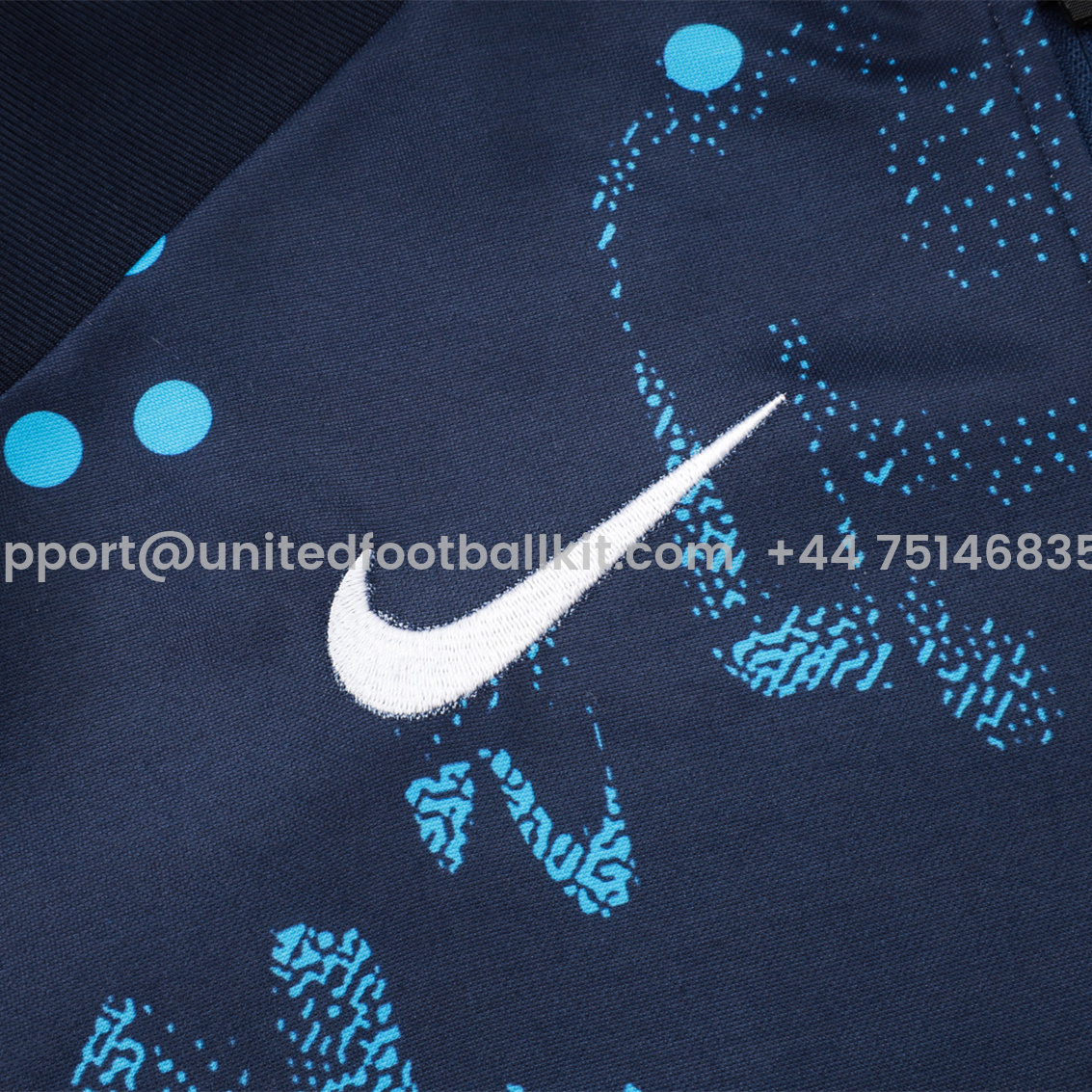 Unitedfootballkit.com | C.H.E.L.S.E.A 24-25 Long Sleeve Training Set - Royal Blue with Blue Dots -Customize Name, Number and Patch | Worldwide Shipping