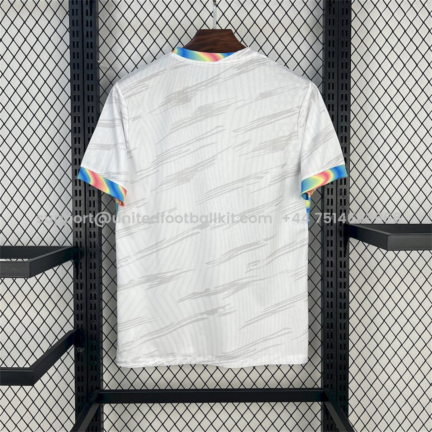 Unitedfootballkit.com | Barcelona 25-26 Colored Cuffs White Jersey - Fans Version -Customize Name, Number and Patch | Worldwide Shipping