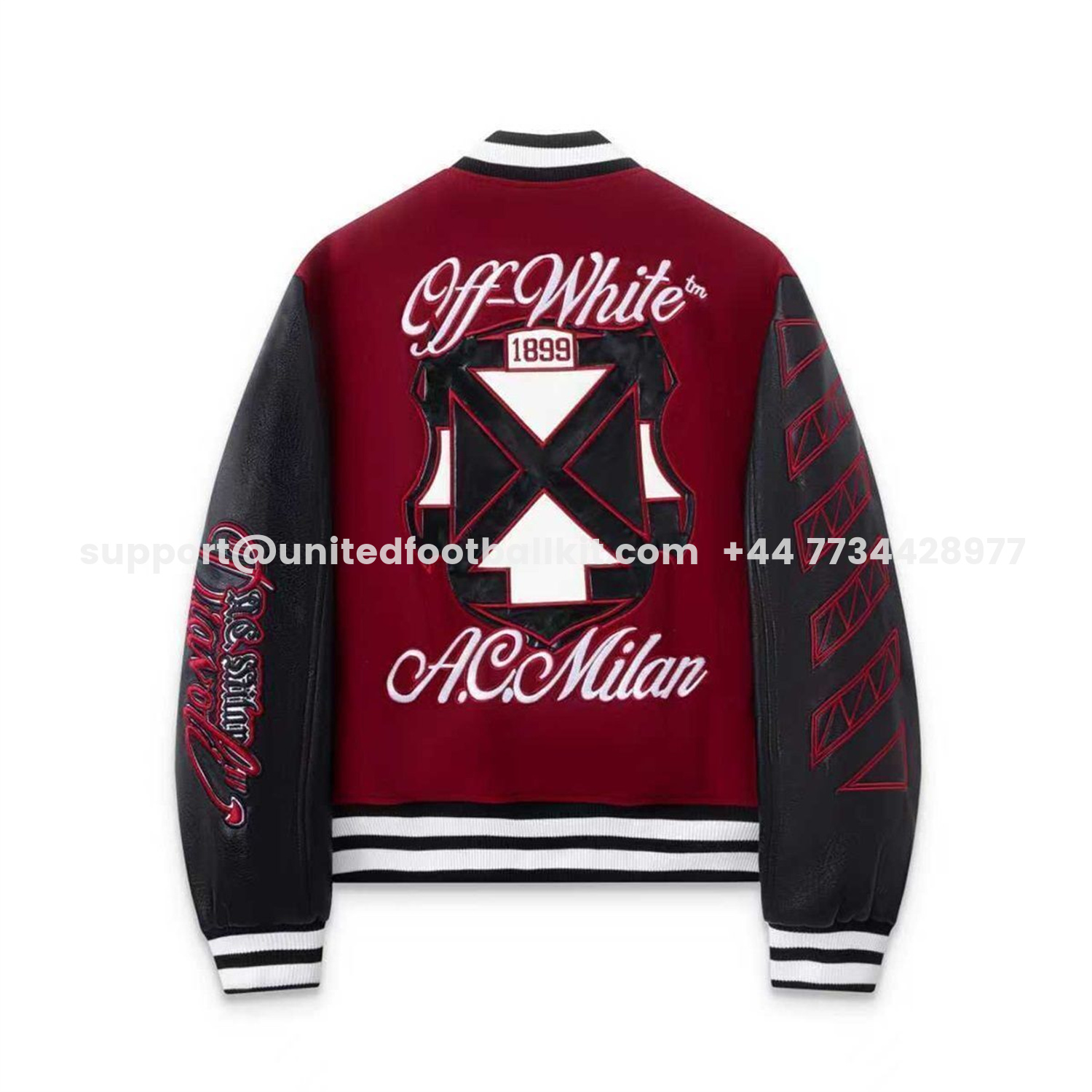 Unitedfootballkit.com | AC Milan 25-26 Off-White Warm Windbreaker Jacket - Wine Red And Black -Customize Name, Number and Patch | Worldwide Shipping