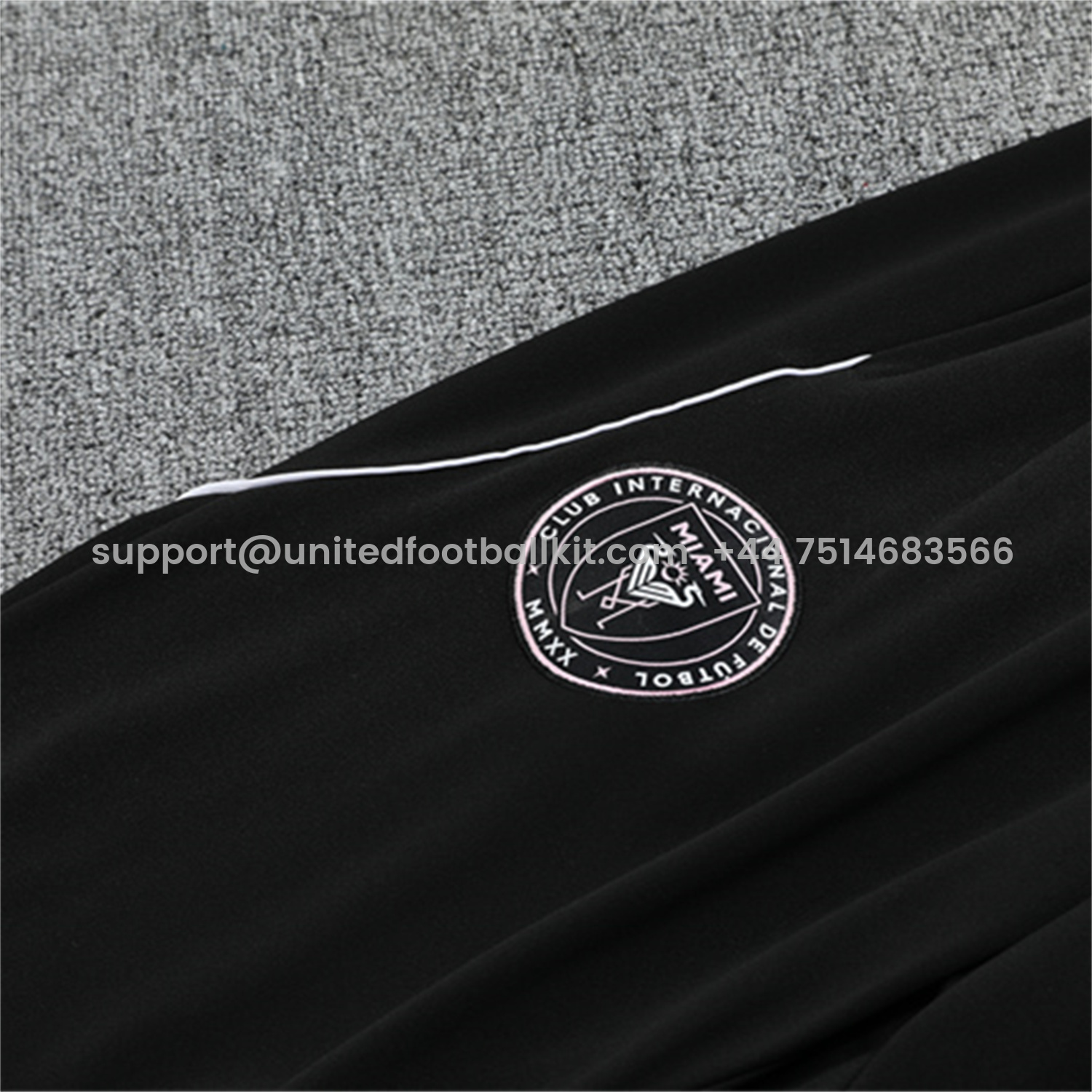 Unitedfootballkit.com | INT M.A.M 25-26 Long Sleeves Training with Black Sponsors Set - Pink Top & Black Pants -Customize Name, Number and Patch | Worldwide Shipping