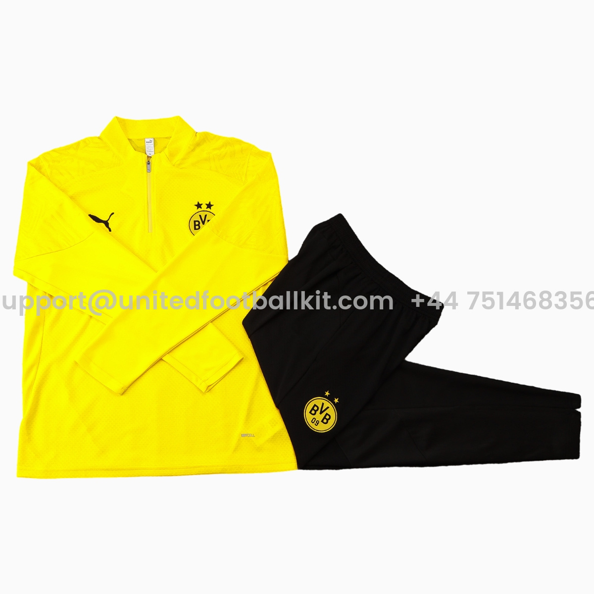 Unitedfootballkit.com | Dortmund 24-25 Long Sleeve Training Set - Player Version - Yellow -Customize Name, Number and Patch | Worldwide Shipping