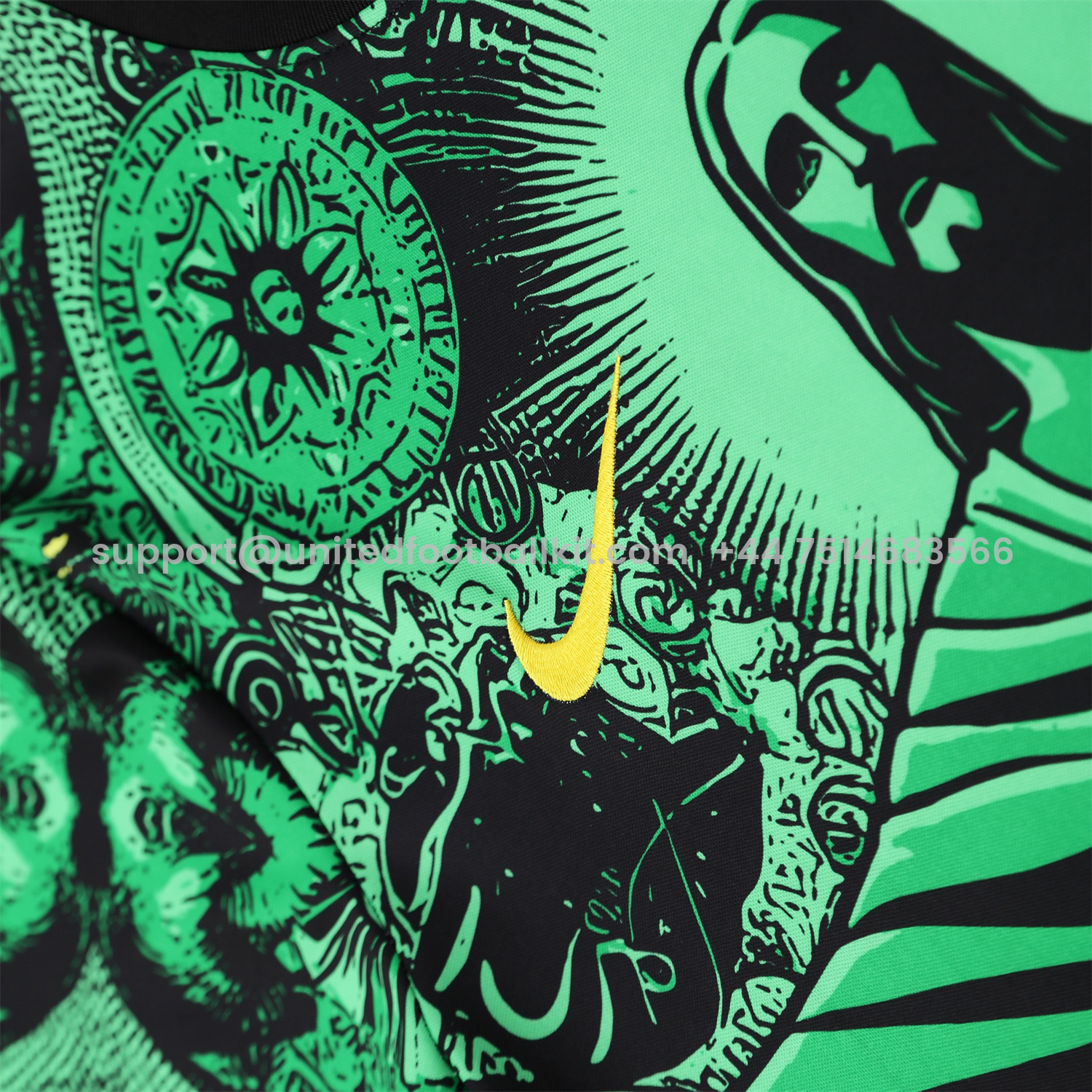 Unitedfootballkit.com | Brazil 25-26 Green Jesus Statue Short-Sleeve Training Set - Green Top & Black Shorts -Customize Name, Number and Patch | Worldwide Shipping