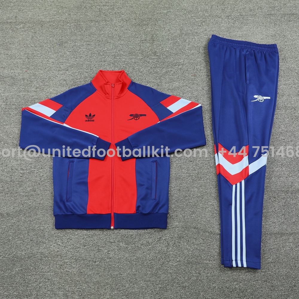Unitedfootballkit.com | Arsenal 24-25 Originals LFSTLR Jacket Training Tracksuit - Red and Blue -Customize Name, Number and Patch | Worldwide Shipping