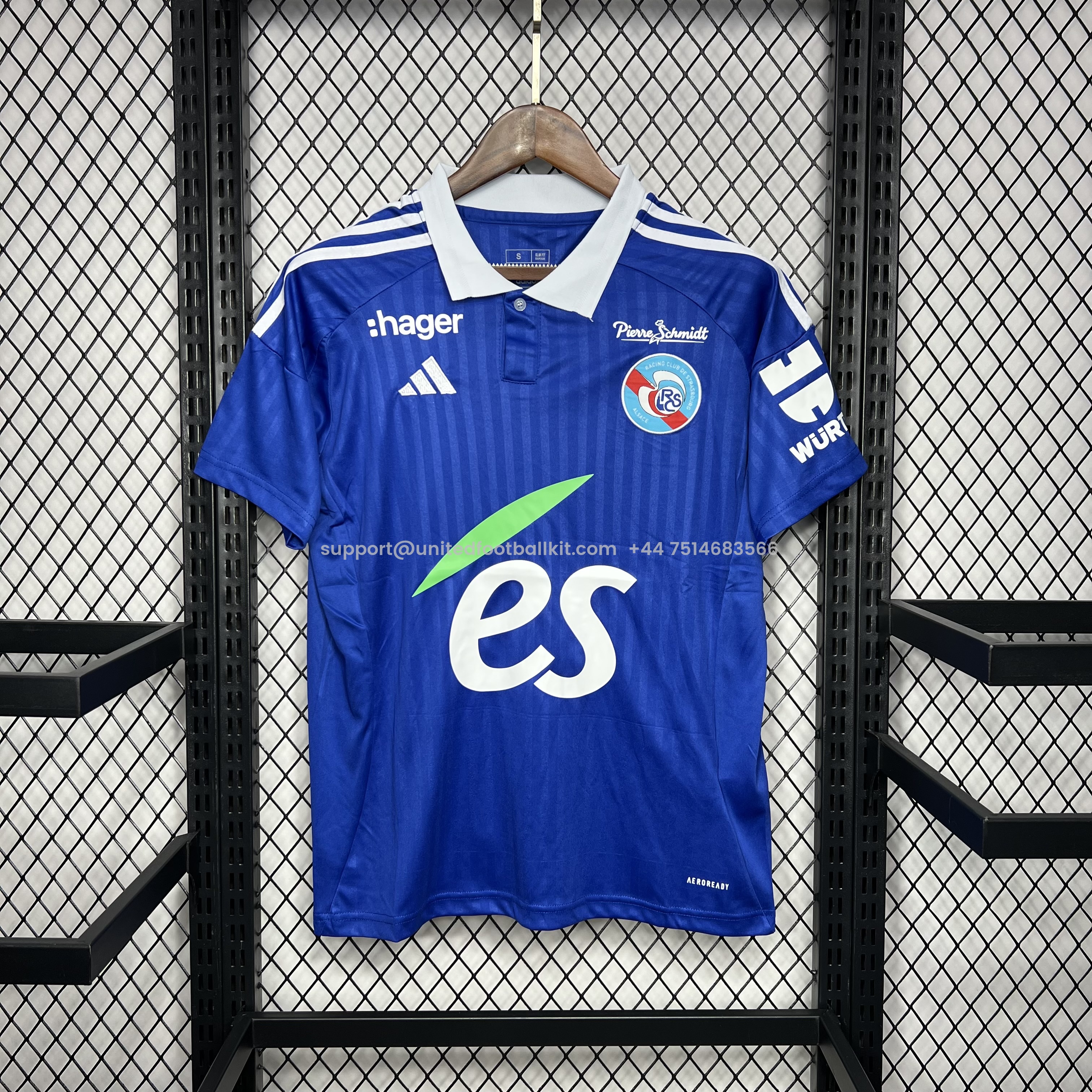 Unitedfootballkit.com | Strasbourg 24-25 Home Stadium Jersey - Fans Version -Customize Name, Number and Patch | Worldwide Shipping