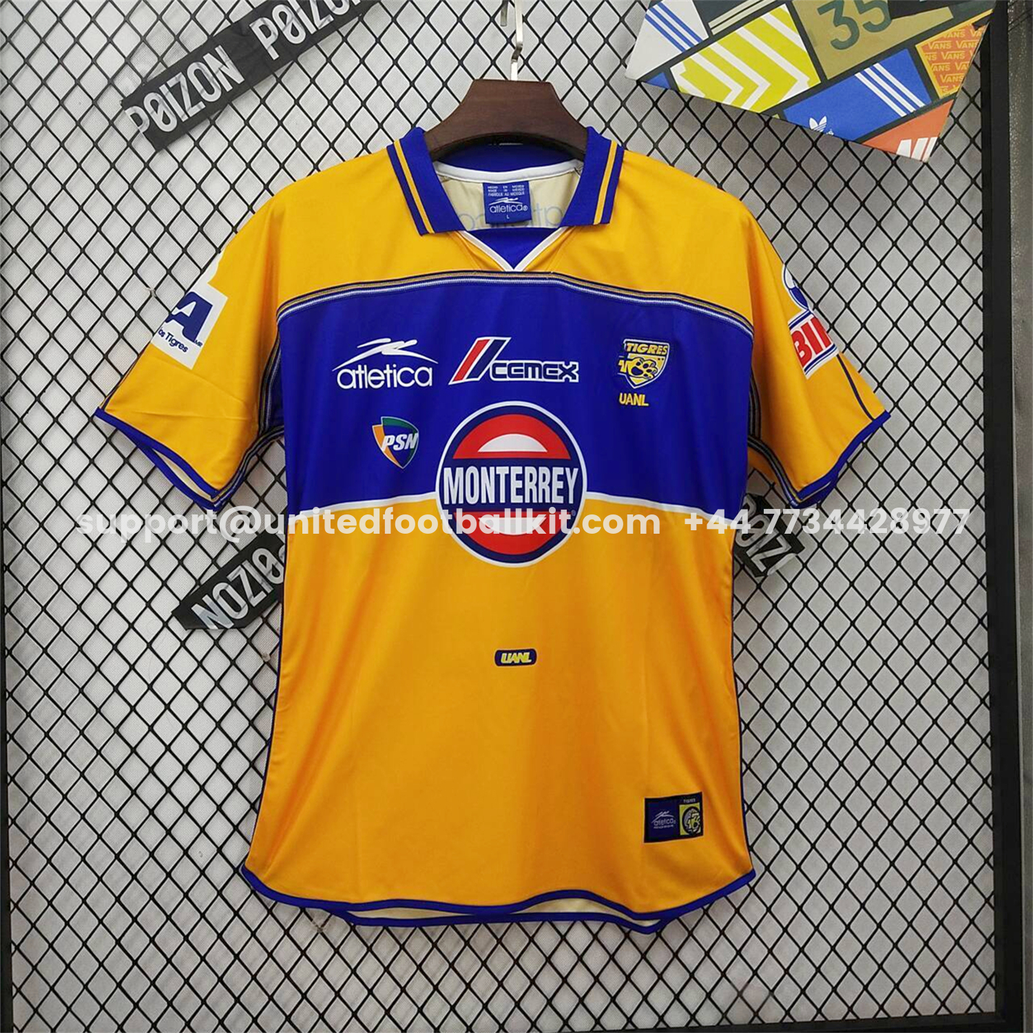 Unitedfootballkit.com | Retro Tigres UANL 2000-01 Home Jersey -Customize Name, Number and Patch | Worldwide Shipping