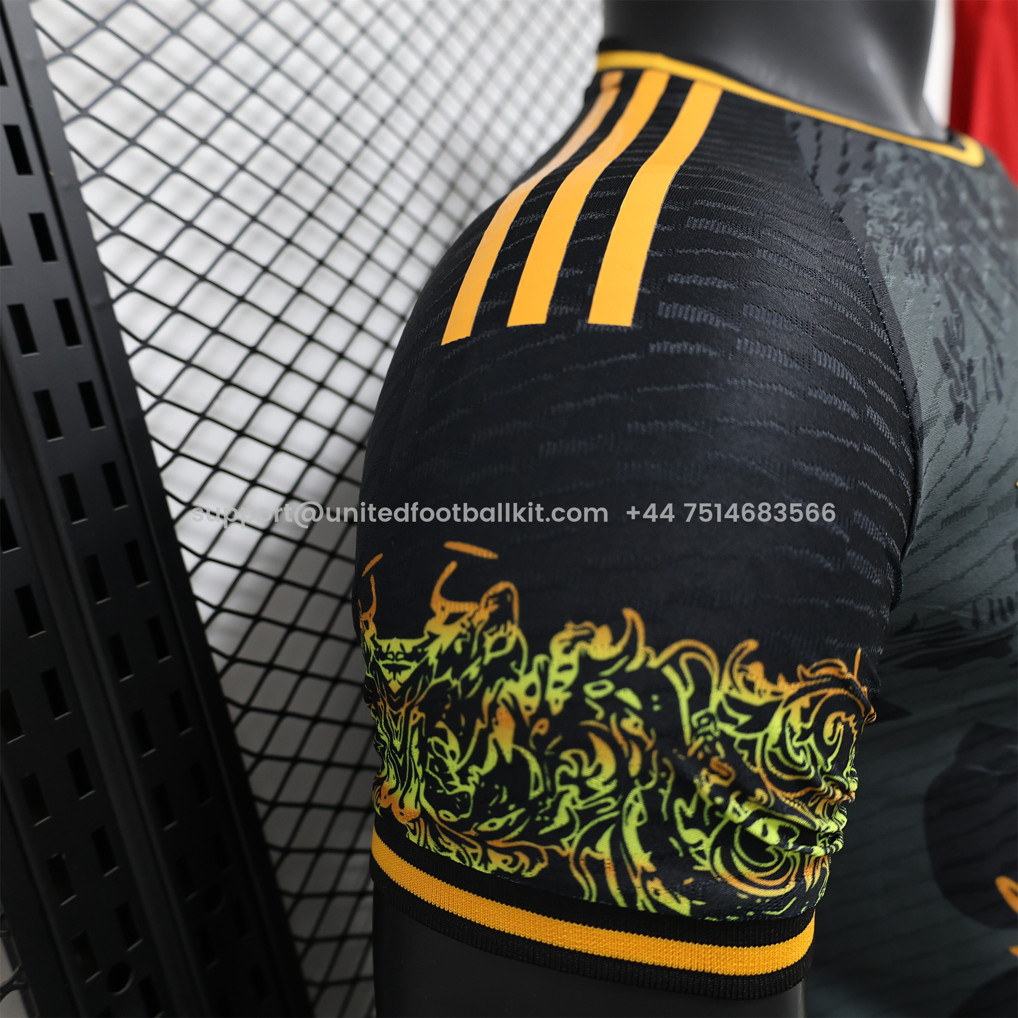 Unitedfootballkit.com | Real Madrid 24-25 Yellow Loong Black Special Edition Jersey - Player Version -Customize Name, Number and Patch | Worldwide Shipping