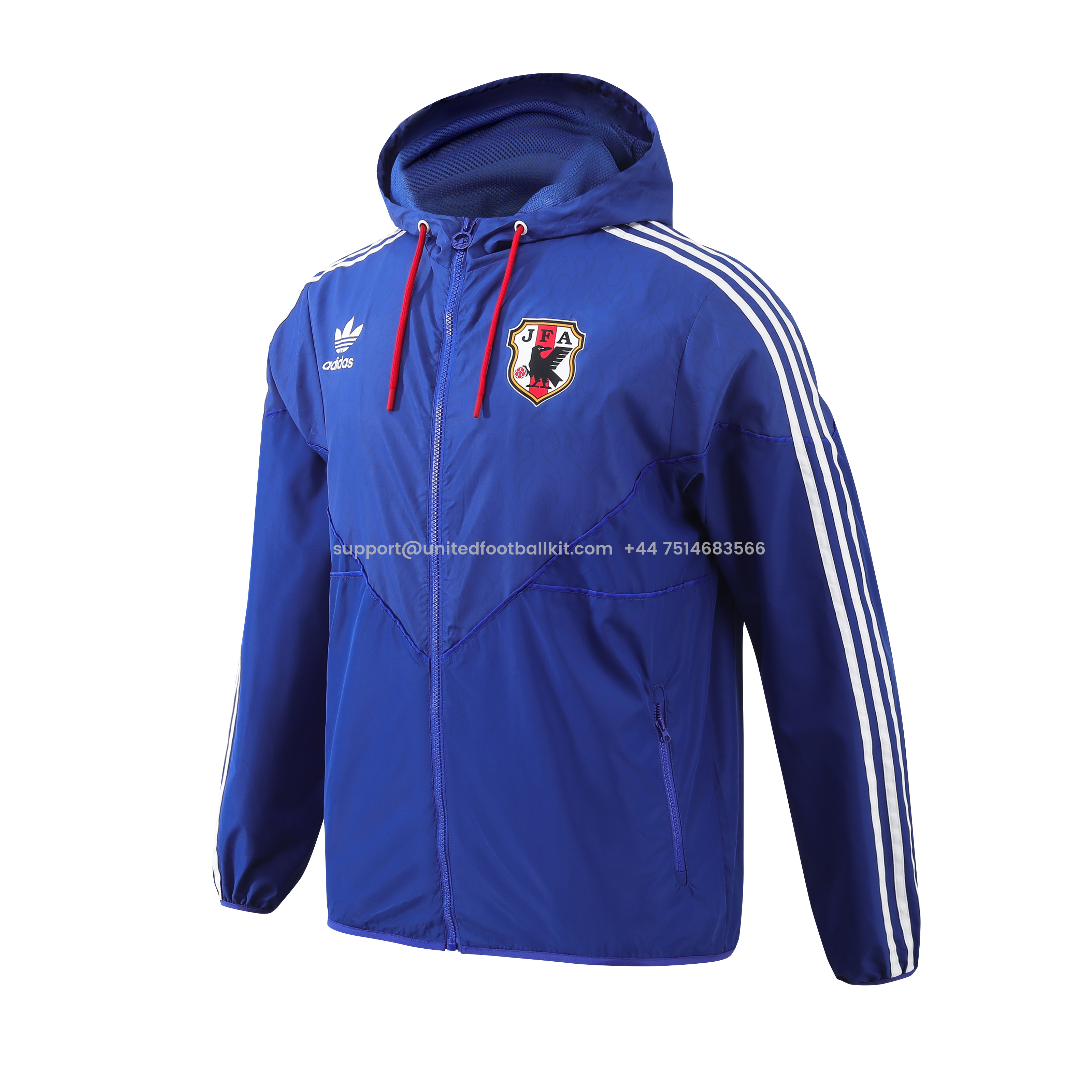 Unitedfootballkit.com | Japan 2024 Vintage Flame '98 Style Hooded Windbreaker - Player Version -Customize Name, Number and Patch | Worldwide Shipping