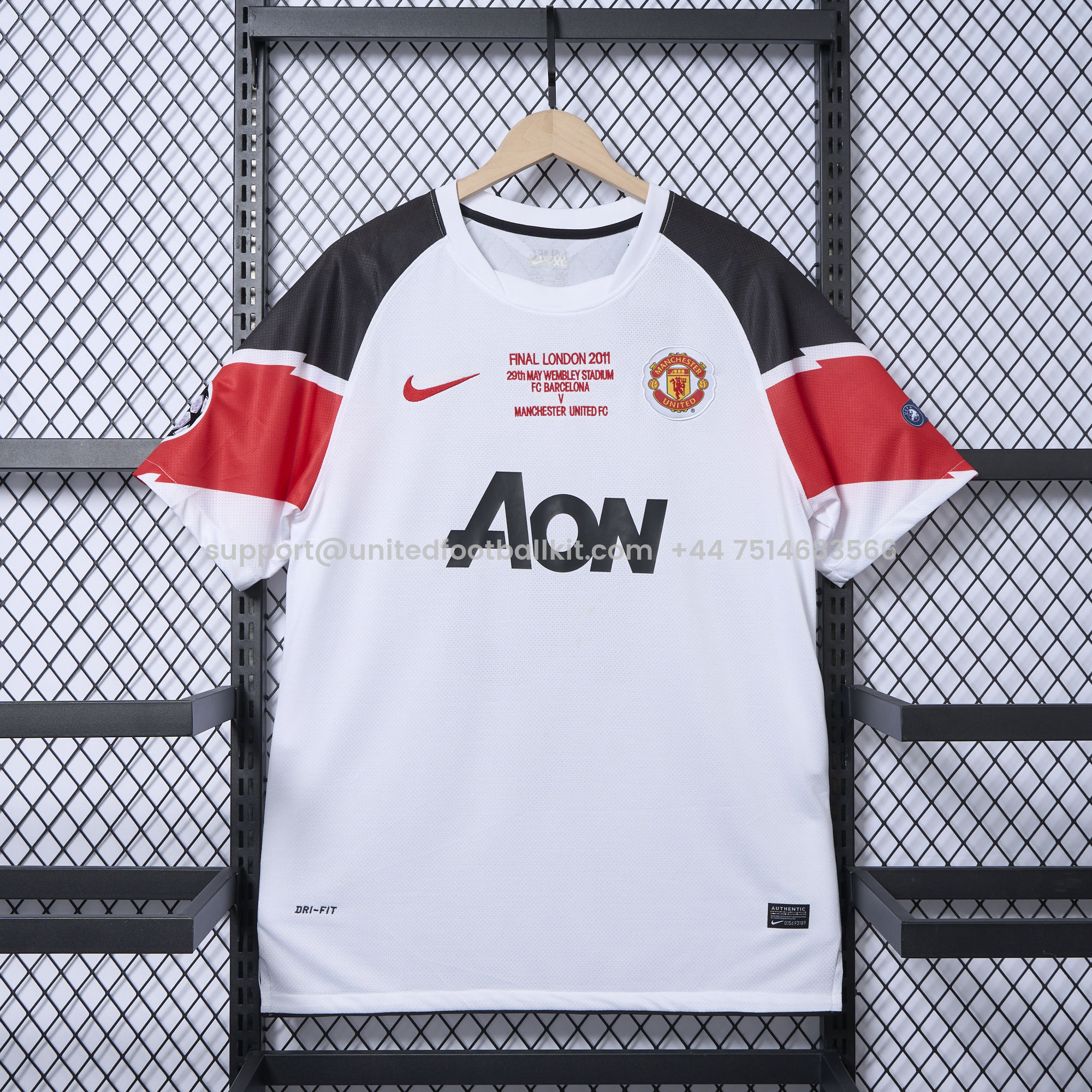 Unitedfootballkit.com | Retro Manchester United 10-11 Away Jersey - Champions League Final Version -Customize Name, Number and Patch | Worldwide Shipping