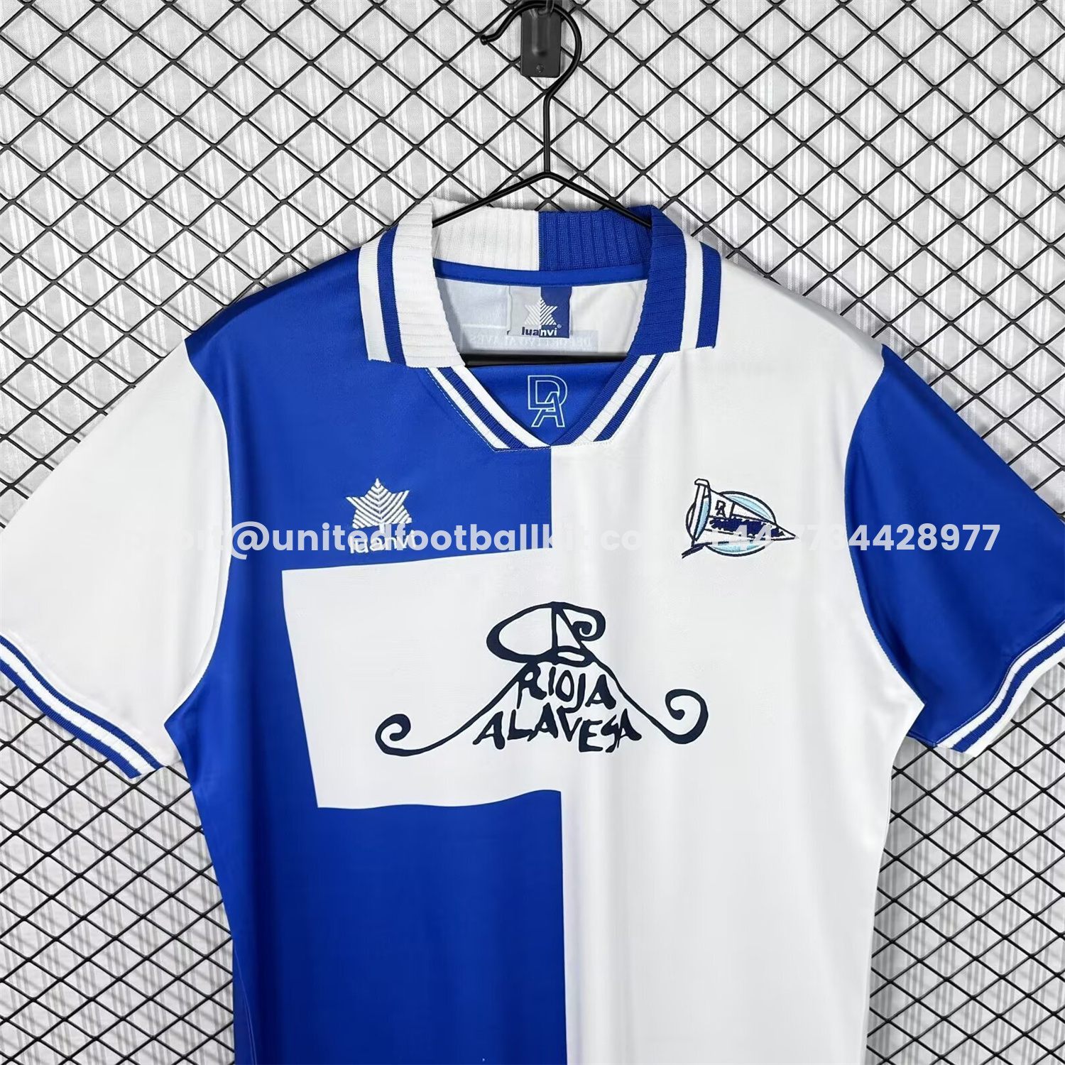 Unitedfootballkit.com | Retro Deportivo Alavés 2000-01 Home Jersey -Customize Name, Number and Patch | Worldwide Shipping