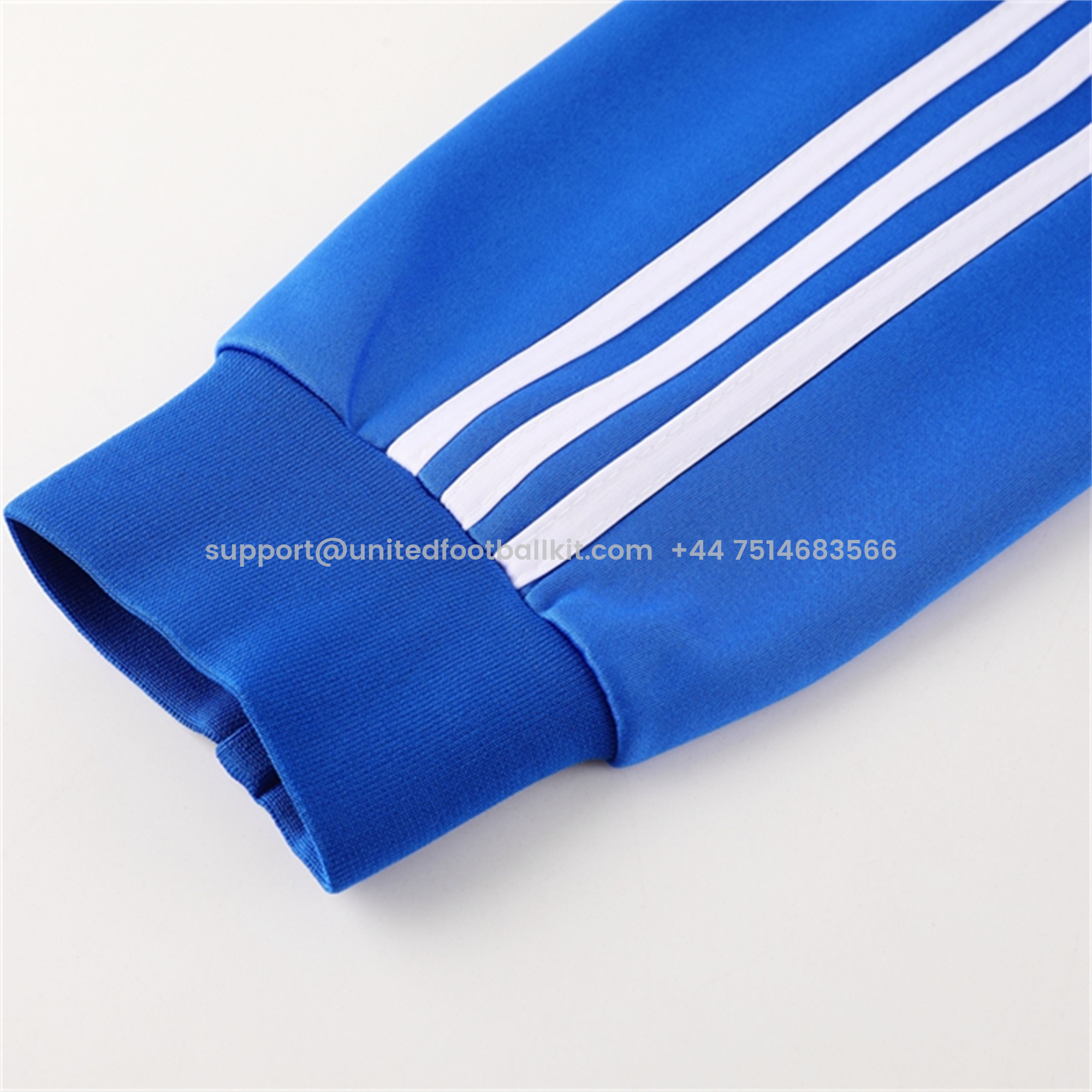 Unitedfootballkit.com | Real Madrid 24-25 Jacket Training Tracksuit - Blue & White -Customize Name, Number and Patch | Worldwide Shipping