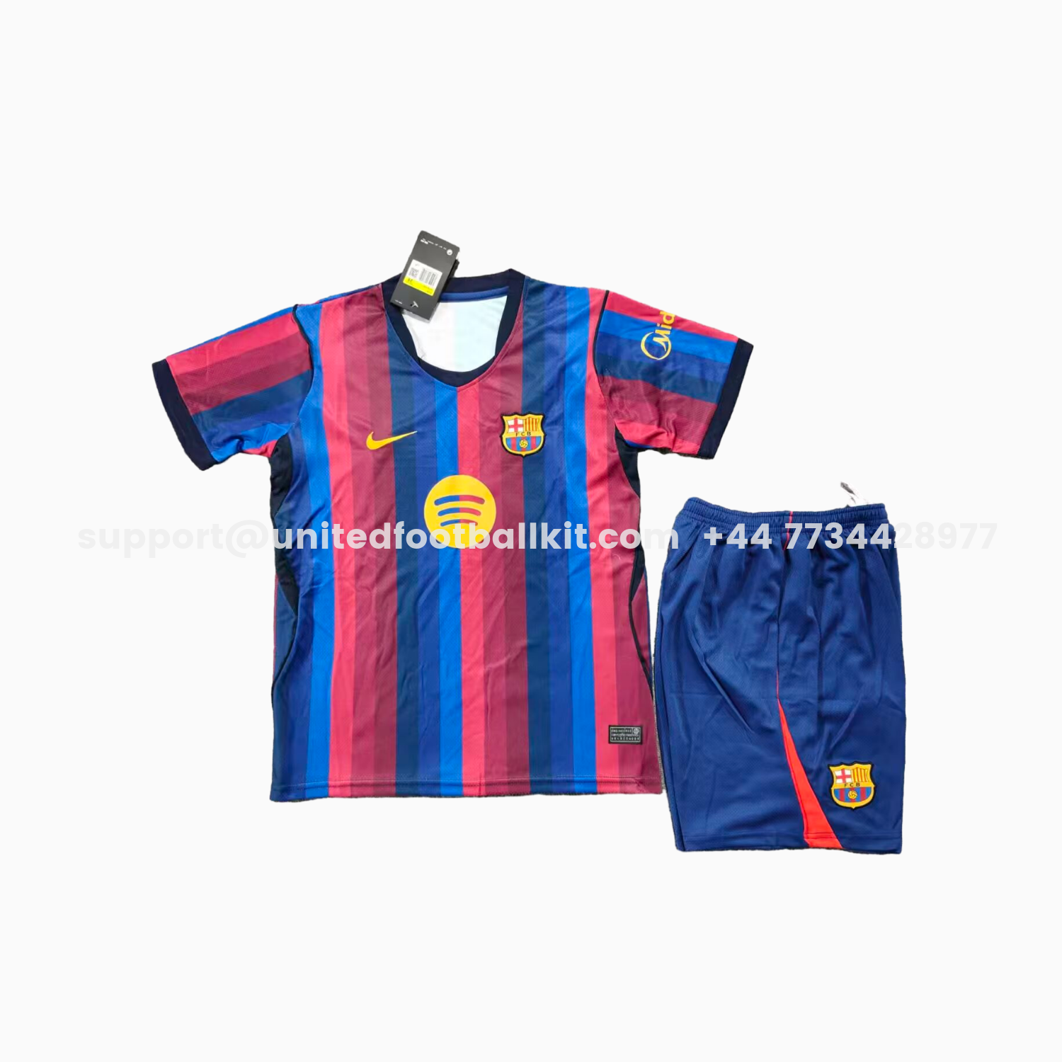 Unitedfootballkit.com | Barcelona 26-27 Home Kids Kit -Customize Name, Number and Patch | Worldwide Shipping