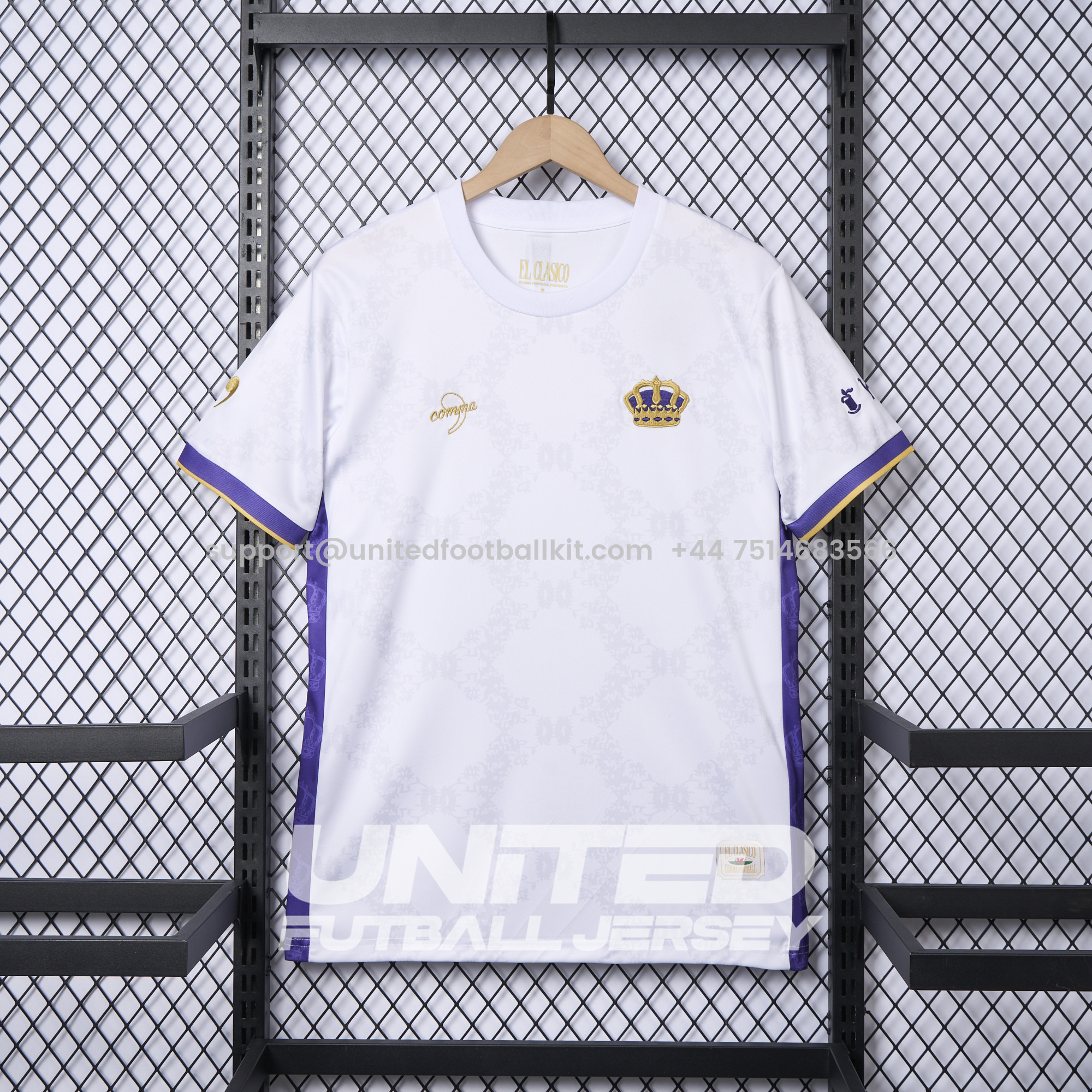 Unitedfootballkit.com | Real Madrid 2024-25 COMMA Gareth Bale Jersey - Fans Version -Customize Name, Number and Patch | Worldwide Shipping