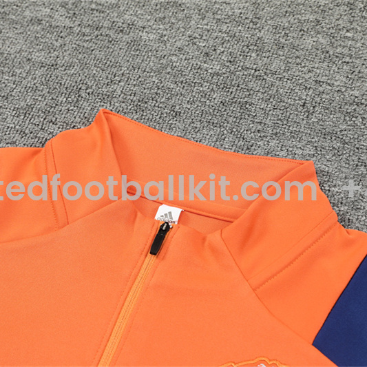 Unitedfootballkit.com | Manchester United 24-25 Long Sleeve Training Set - Orange -Customize Name, Number and Patch | Worldwide Shipping