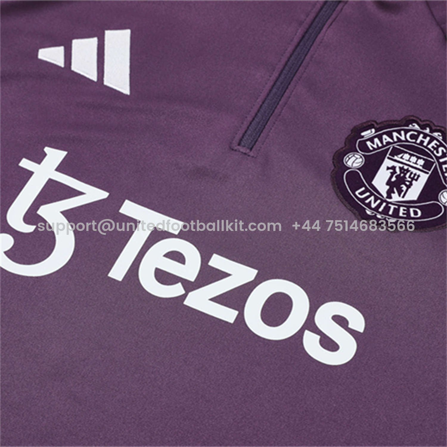 Unitedfootballkit.com | Manchester United 25-26 Kid Long Sleeves Training Set - Purple Top & Black Pants -Customize Name, Number and Patch | Worldwide Shipping