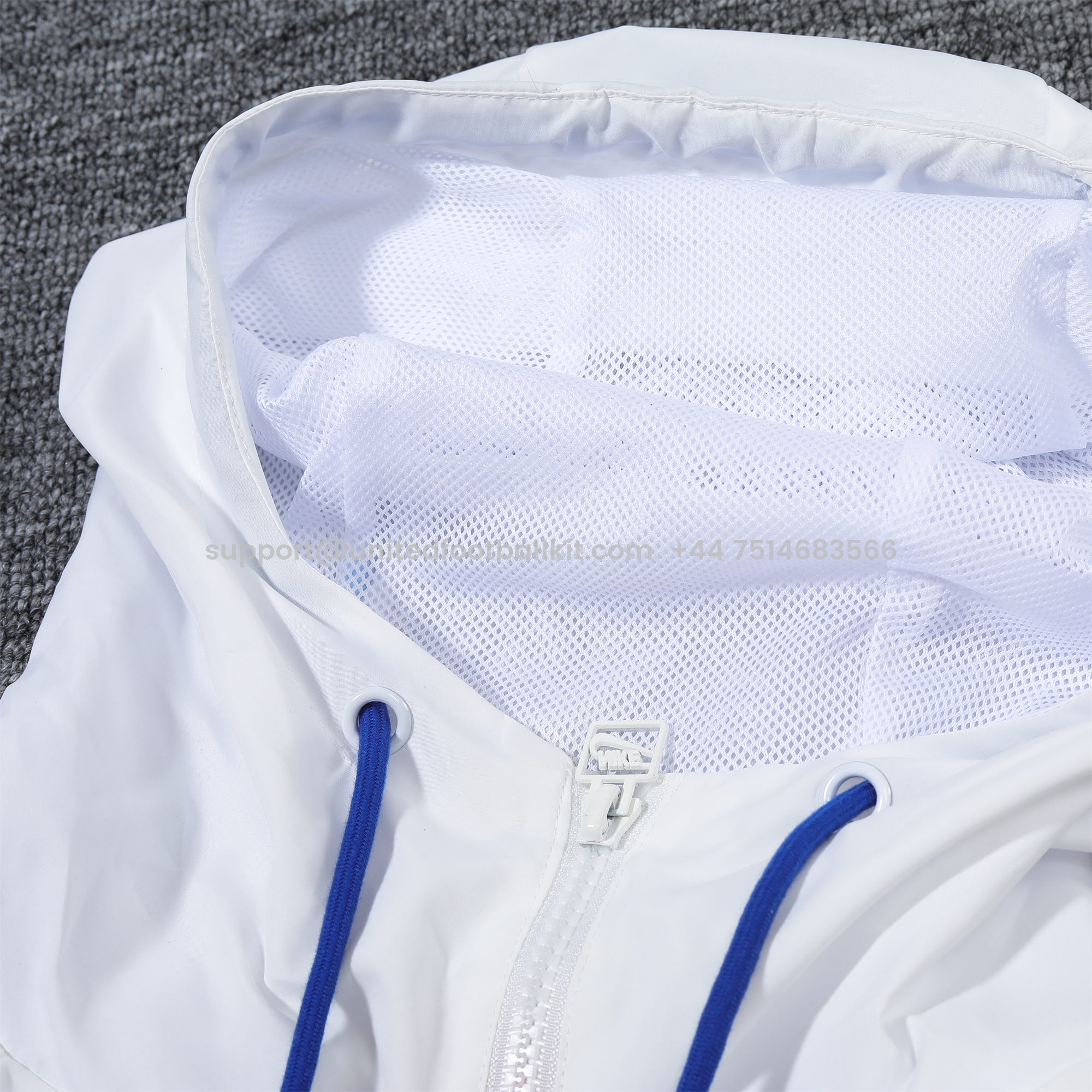 Unitedfootballkit.com | England 2024 National Team Anthem White Hooded Windbreaker - Player Version -Customize Name, Number and Patch | Worldwide Shipping