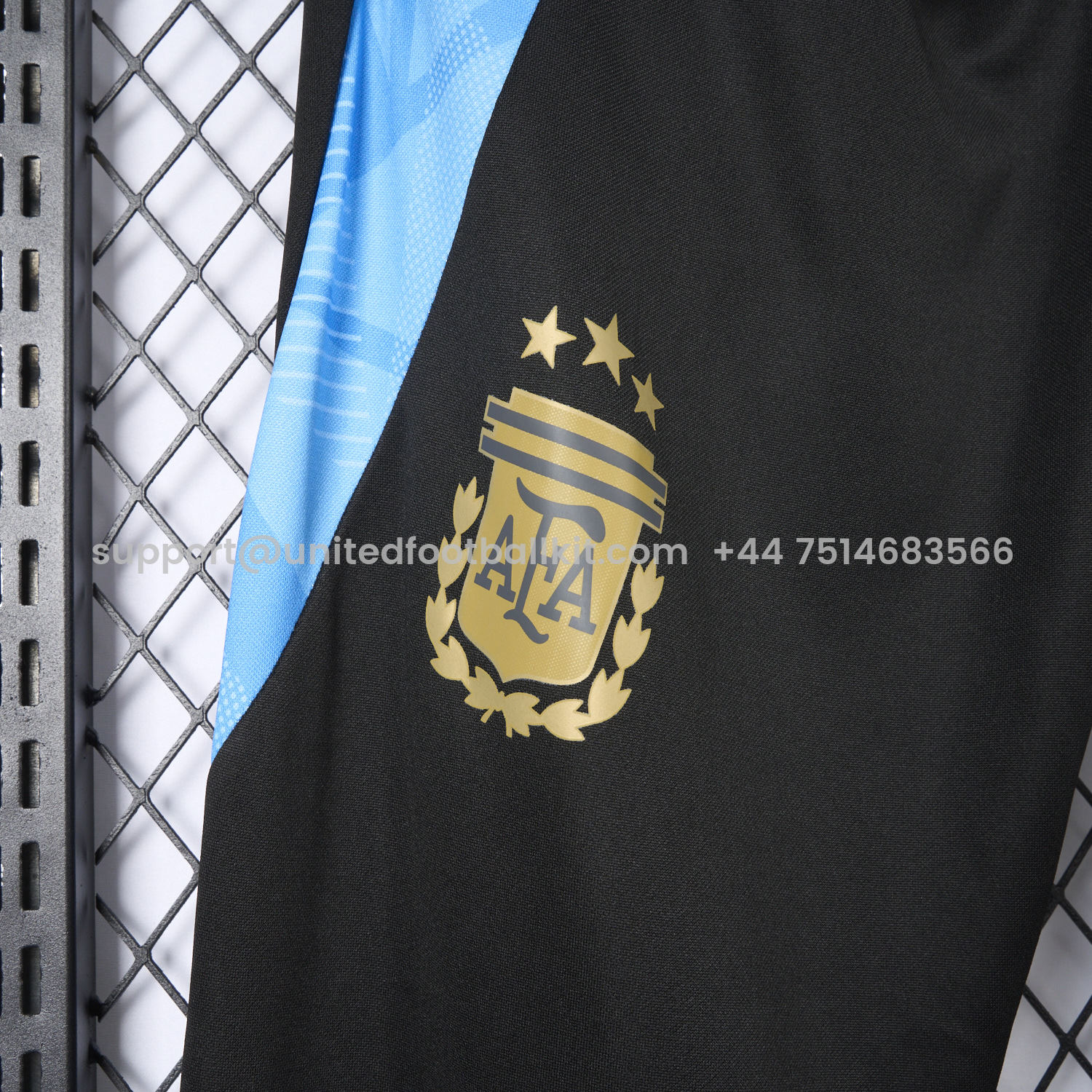 Unitedfootballkit.com | Argentina 24-25 Black Training Pants - Player Version -Customize Name, Number and Patch | Worldwide Shipping