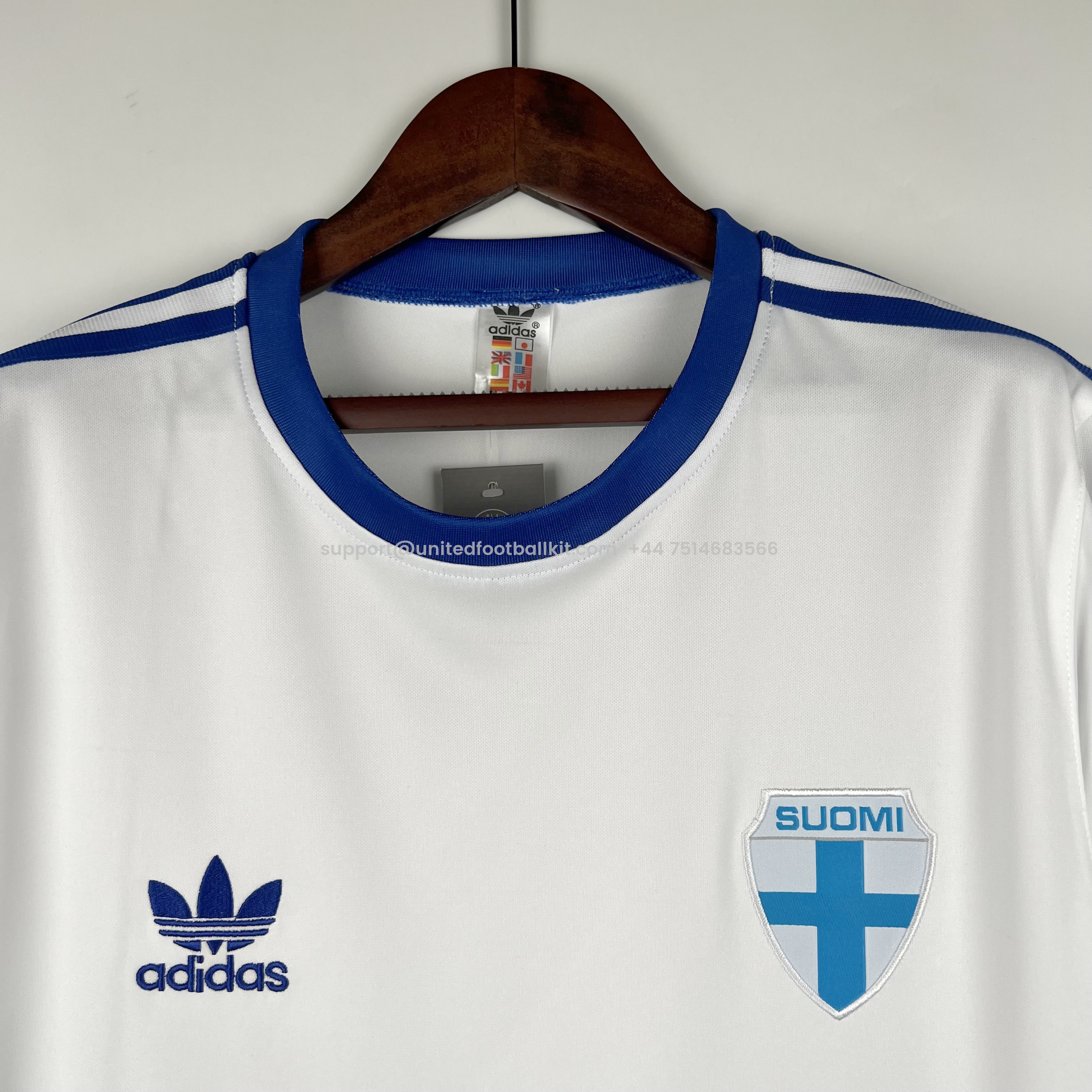 Unitedfootballkit.com | Retro Finland 1982 Home Stadium Jersey -Customize Name, Number and Patch | Worldwide Shipping