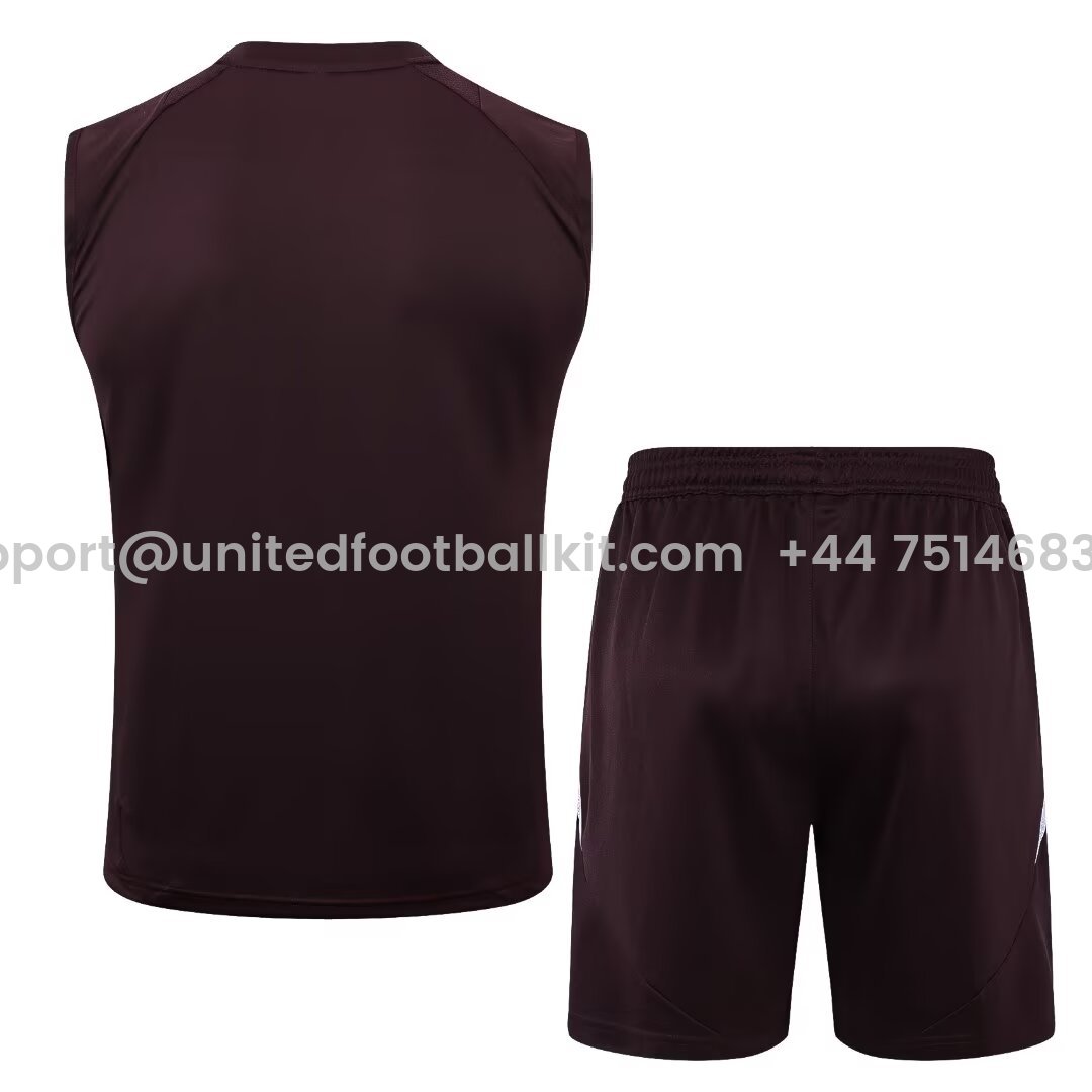 Unitedfootballkit.com | Bayern Munich 24-25 Vest Training Set - Dark Red -Customize Name, Number and Patch | Worldwide Shipping