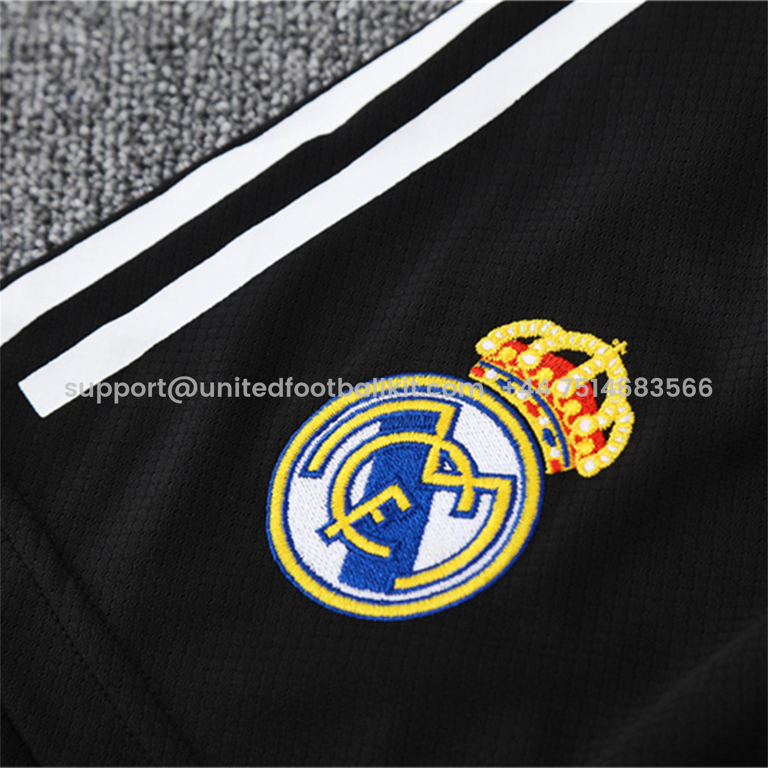 Unitedfootballkit.com | Real Madrid 24-25 Short-Sleeve Kids Training Set - White with Purple -Customize Name, Number and Patch | Worldwide Shipping