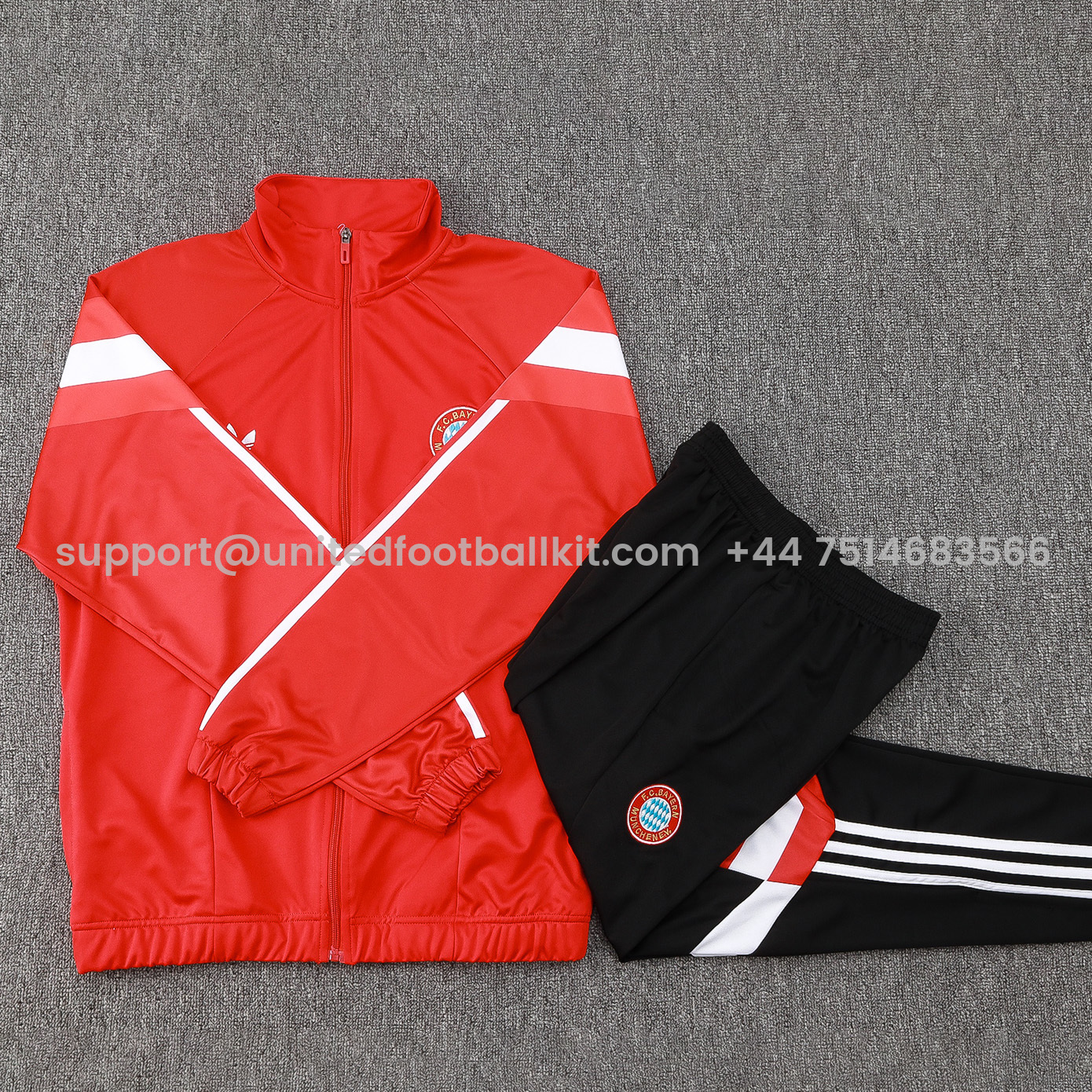 Unitedfootballkit.com | Bayern Munich 24-25 Originals LFSTLR Jacket Training Tracksuit - Red -Customize Name, Number and Patch | Worldwide Shipping