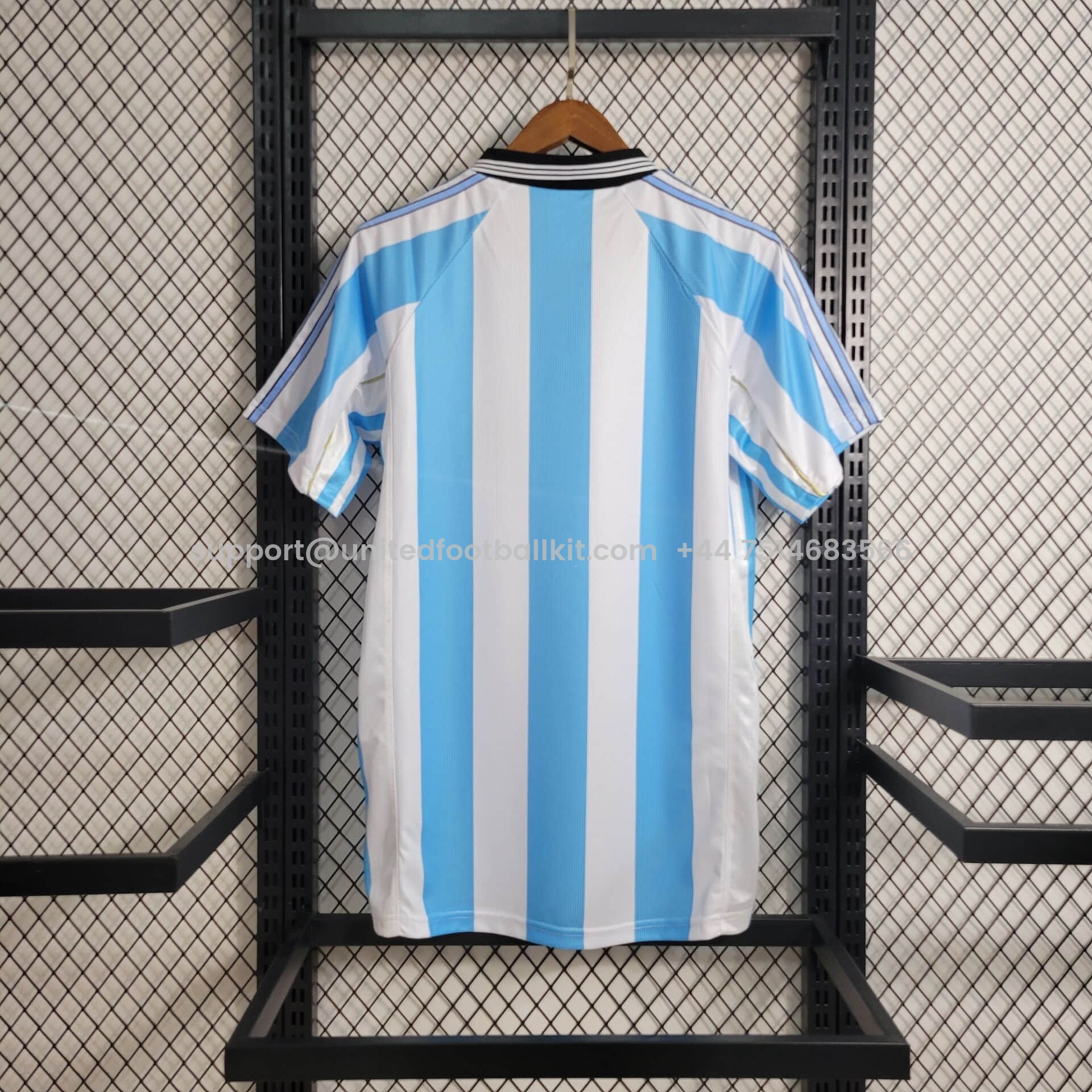 Unitedfootballkit.com | Retro Argentina 1998 Home Stadium Jersey -Customize Name, Number and Patch | Worldwide Shipping