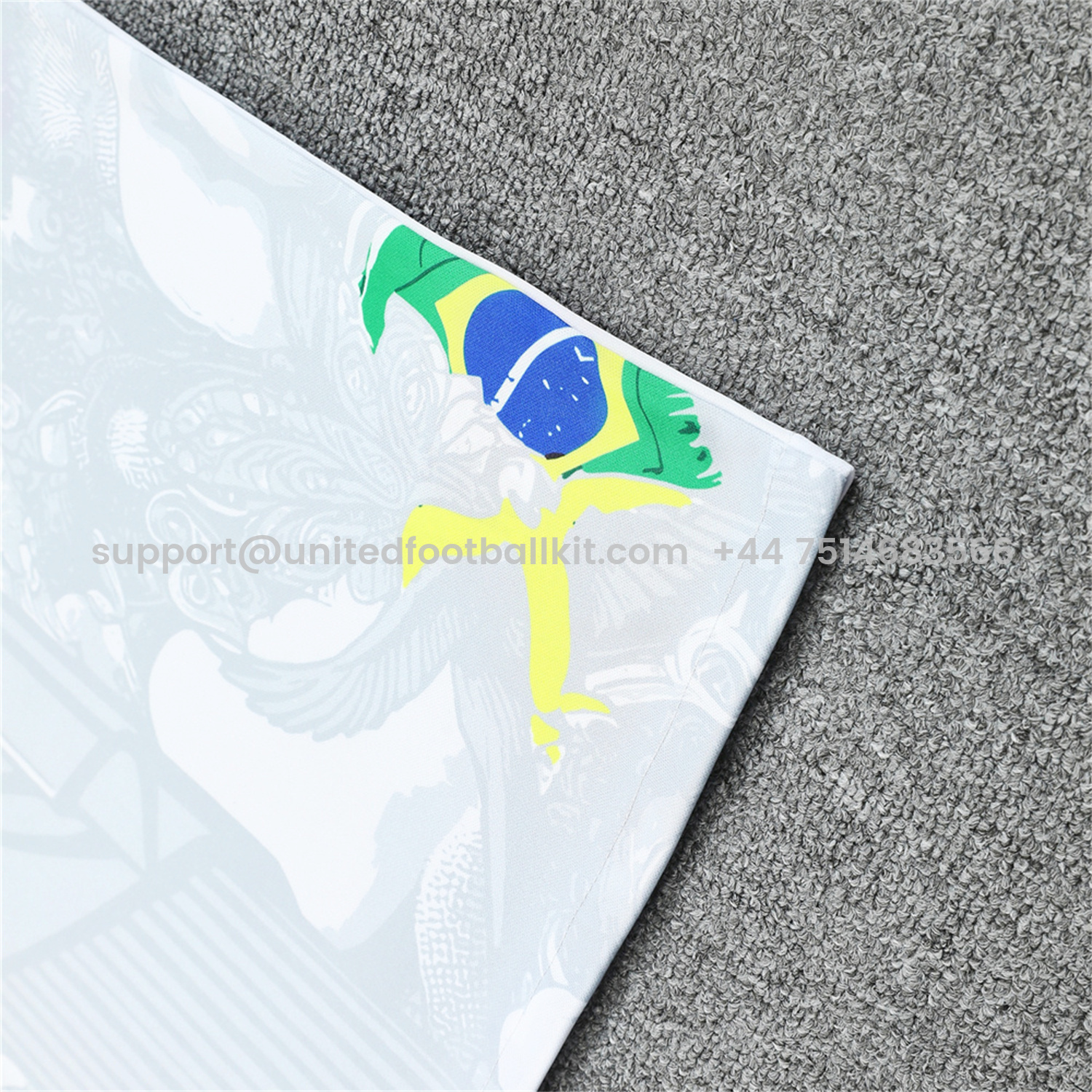 Unitedfootballkit.com | Brazil 25-26 White Jesus Statue Vest Training Set - White Vest & Black Shorts -Customize Name, Number and Patch | Worldwide Shipping