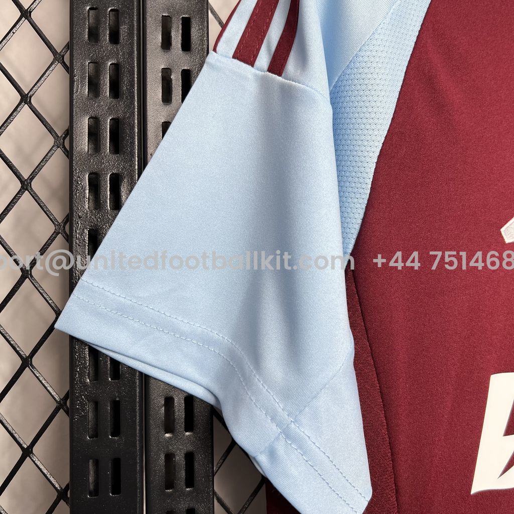 Unitedfootballkit.com | Aston Villa 24-25 Home Stadium Jersey - Fans Version -Customize Name, Number and Patch | Worldwide Shipping
