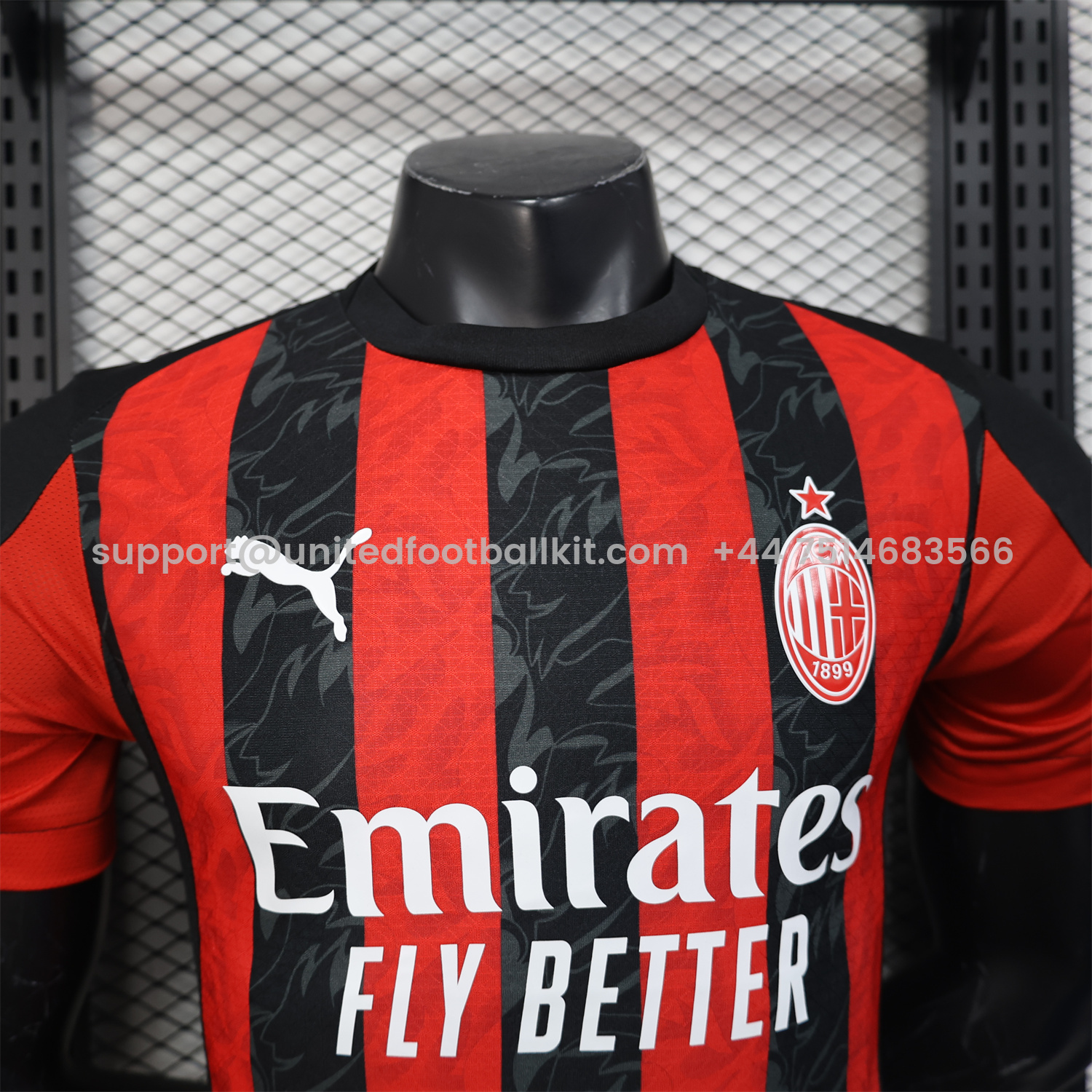Unitedfootballkit.com | AC Milan 25-26 Home Jersey - Player Version -Customize Name, Number and Patch | Worldwide Shipping