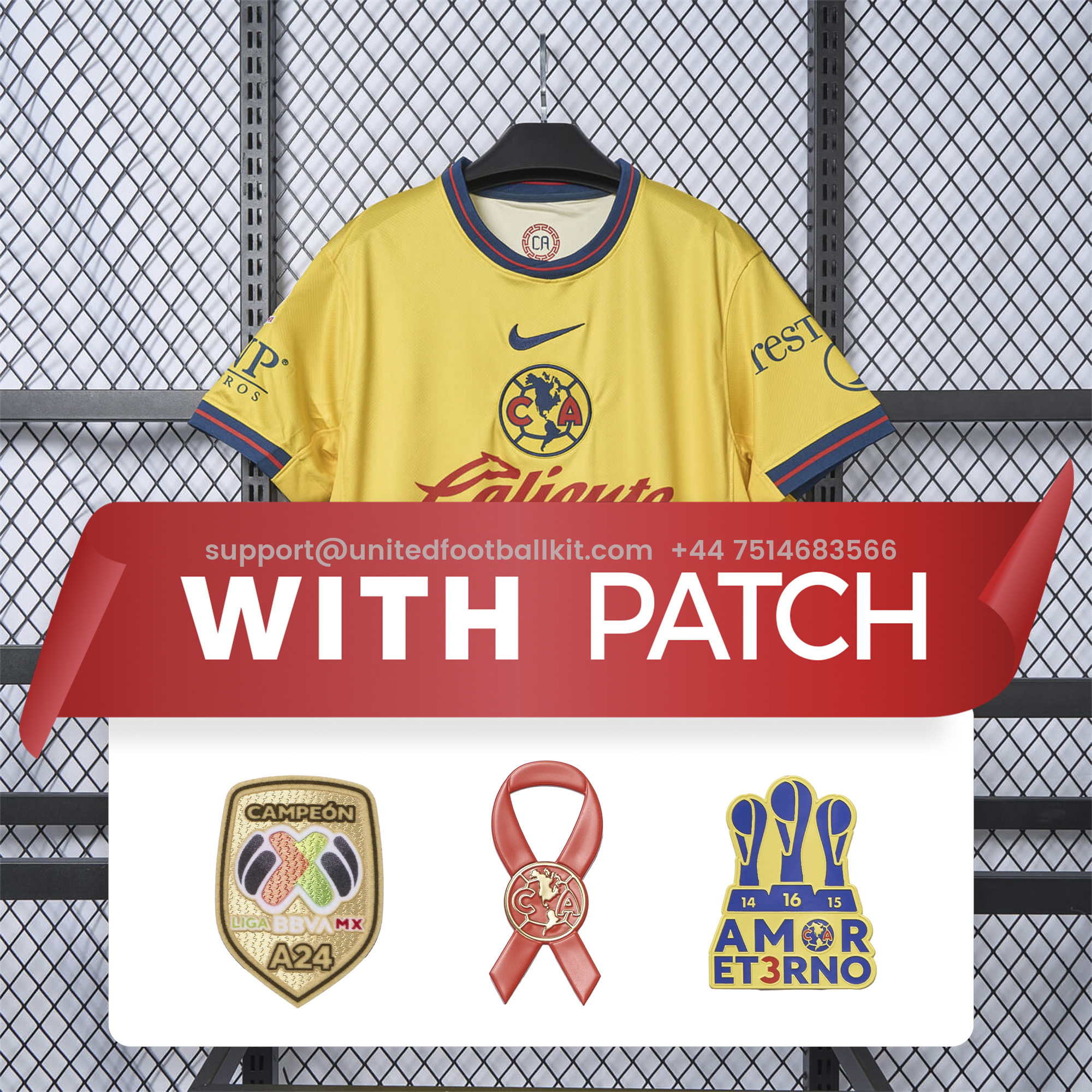 Unitedfootballkit.com | Club América 24-25 Home Jersey - Fans Version -Customize Name, Number and Patch | Worldwide Shipping