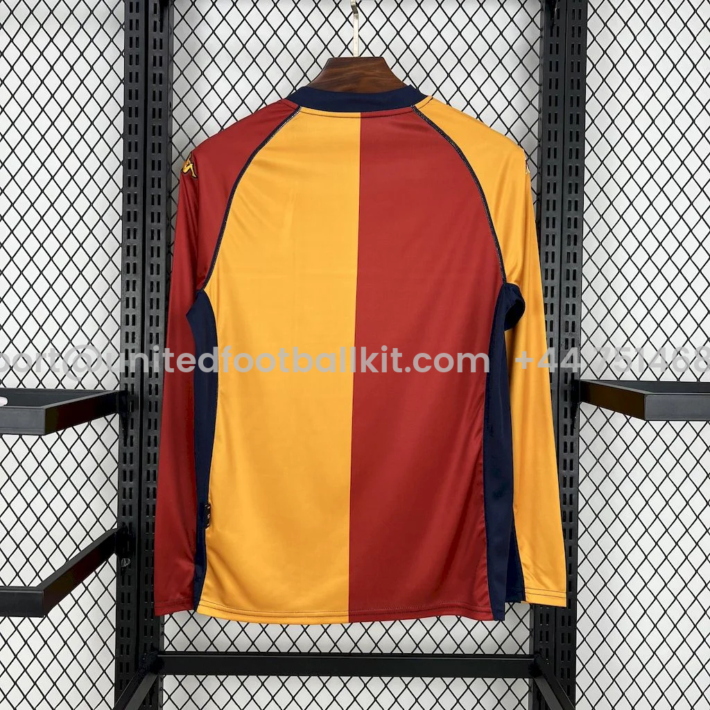 Unitedfootballkit.com | Retro Roma 2001-02 Home Long Sleeves Jersey -Customize Name, Number and Patch | Worldwide Shipping