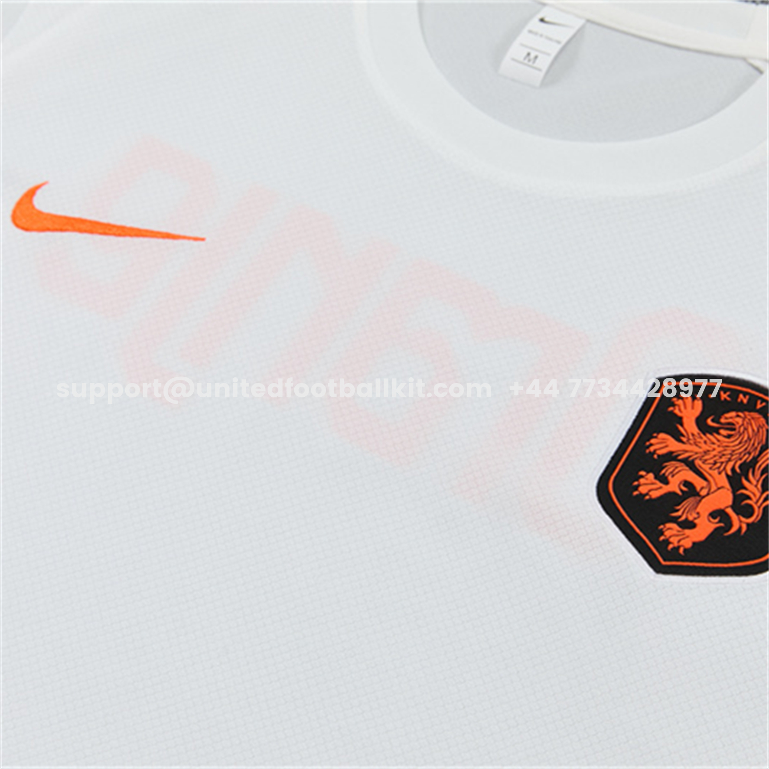 Unitedfootballkit.com | Netherlands 2026 Short-Sleeve Training Set - White With Orange Top & Black With Orange Pants -Customize Name, Number and Patch | Worldwide Shipping