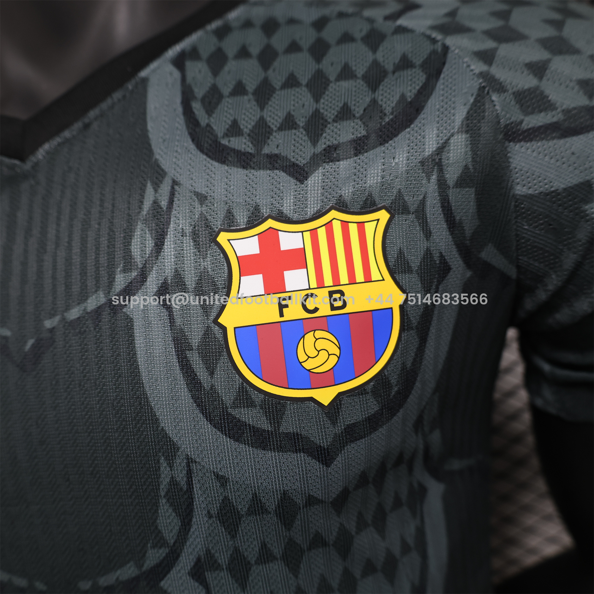 Unitedfootballkit.com | Barcelona 24-25 Gray Scales Texture Special Edition Jersey - Player Version -Customize Name, Number and Patch | Worldwide Shipping