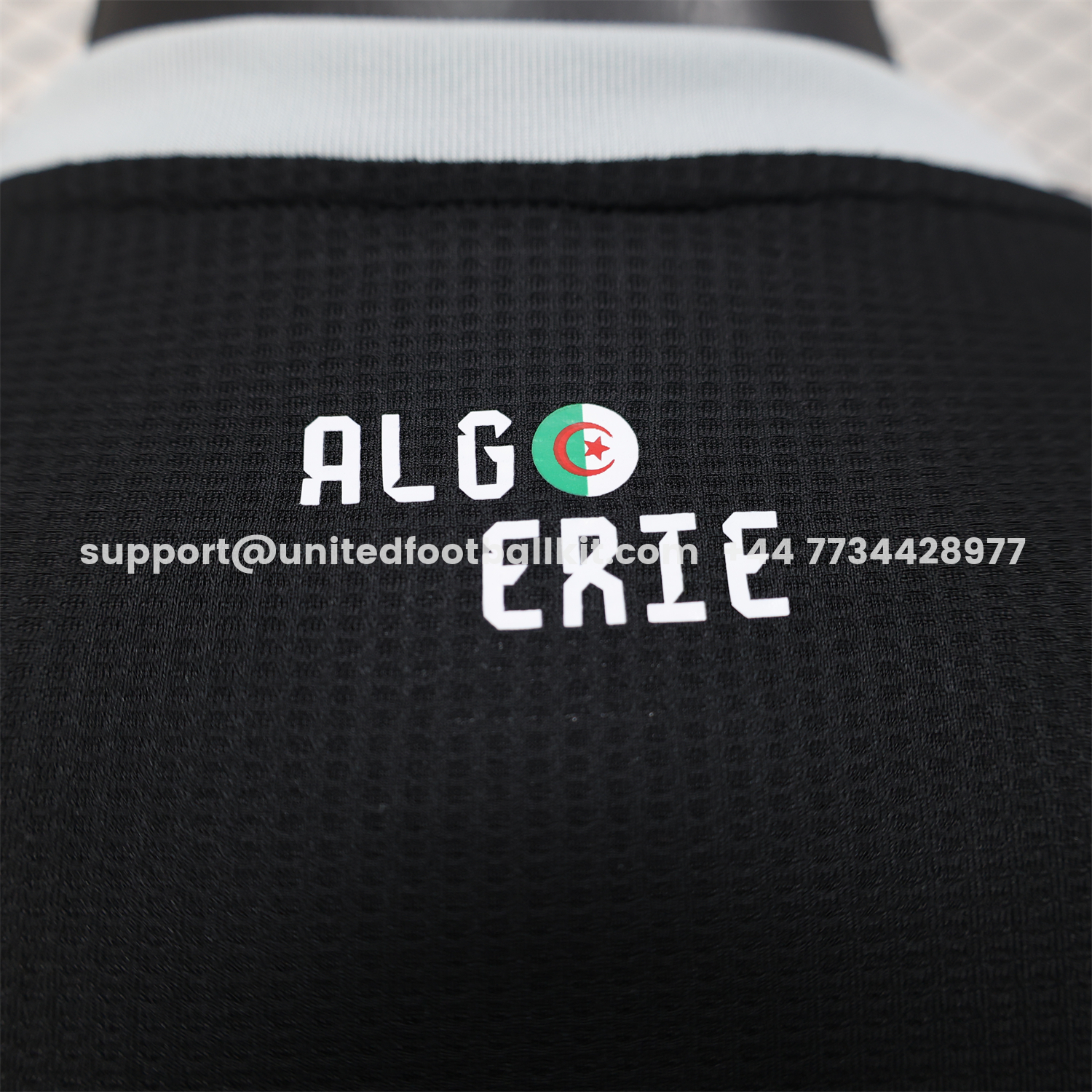 Unitedfootballkit.com | Algeria 25-26 Pure Black with White Chest Text Jersey - Player Version -Customize Name, Number and Patch | Worldwide Shipping