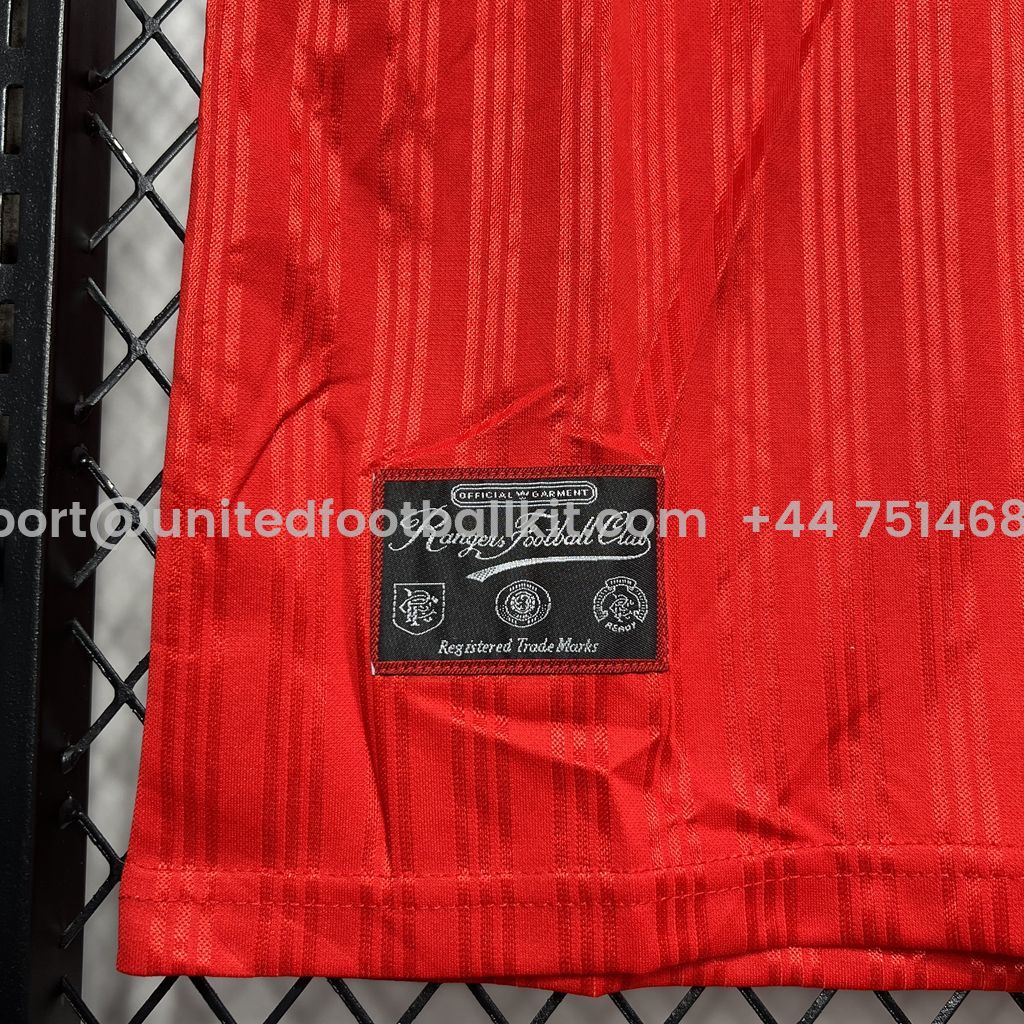 Unitedfootballkit.com | Retro Glasgow Rangers 1995-96 Away Stadium Jersey -Customize Name, Number and Patch | Worldwide Shipping