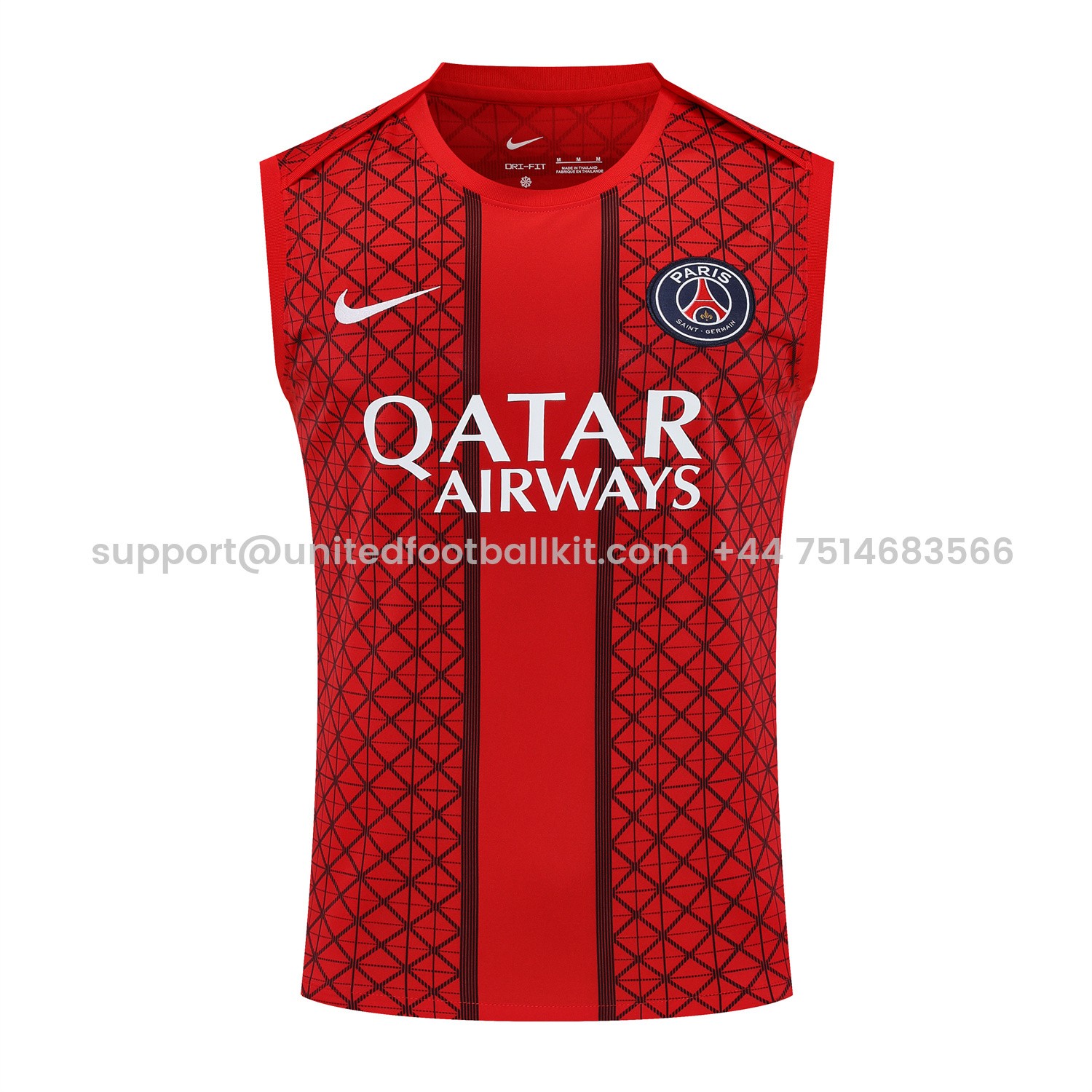 Unitedfootballkit.com | Paris Saint-Germain PSG 25-26 Vest Training Set - Red Vest & Deep Blue Shorts -Customize Name, Number and Patch | Worldwide Shipping