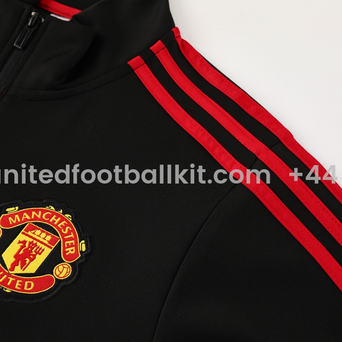 Unitedfootballkit.com | Manchester United 24-25 Jacket Training Tracksuit - Black -Customize Name, Number and Patch | Worldwide Shipping