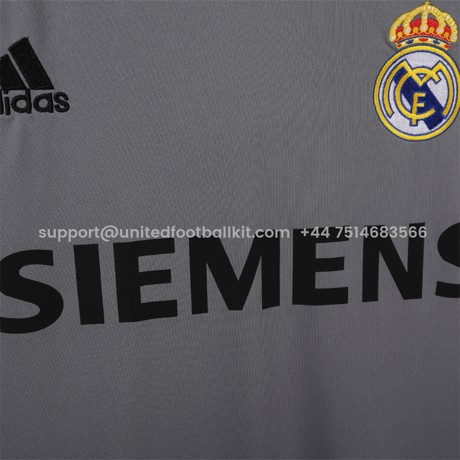 Unitedfootballkit.com | Retro Real Madrid 04-05 Third Grey Jersey -Customize Name, Number and Patch | Worldwide Shipping