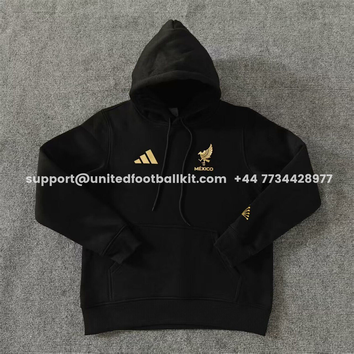Unitedfootballkit.com | Mexico 2025 Gold Cup Black Special Edition Unisex Pullover Hoodie -Customize Name, Number and Patch | Worldwide Shipping